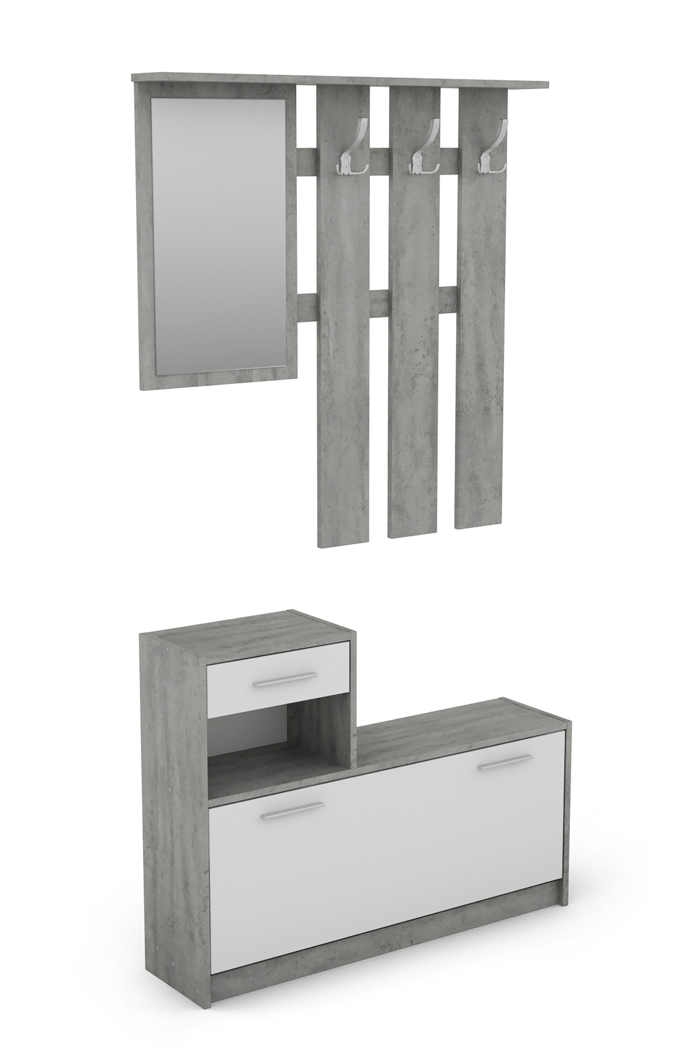 byLIVING Garderoben-Set TAMINA, (in Anthrazit/Old-Wood-Optik oder Weiß/Beto günstig online kaufen