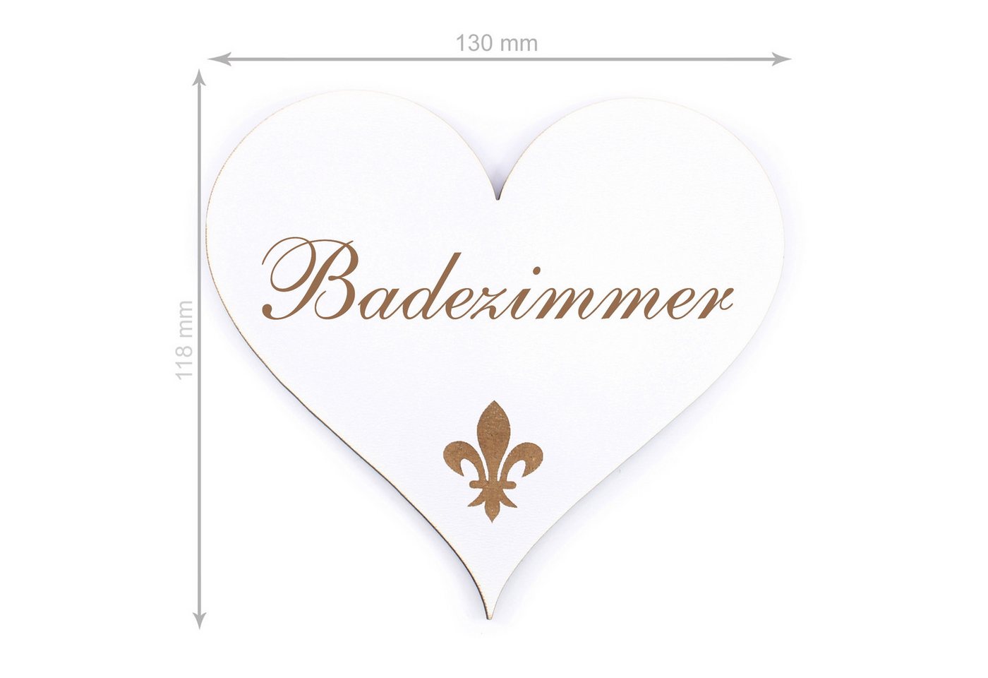 Thumbnail - Dekolando Hinweisschild Türschild Herz - Badezimmer - Schild 13 x 12 cm - Schilder Türschilder