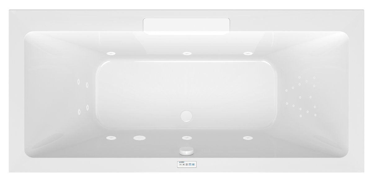 Polysan s.r.o. Badewanne CASCATA Whirlpool-Badewanne, 185x85x45cm, Kaskade Weiß, Highline Hydro, Polysan-73836-101-5020