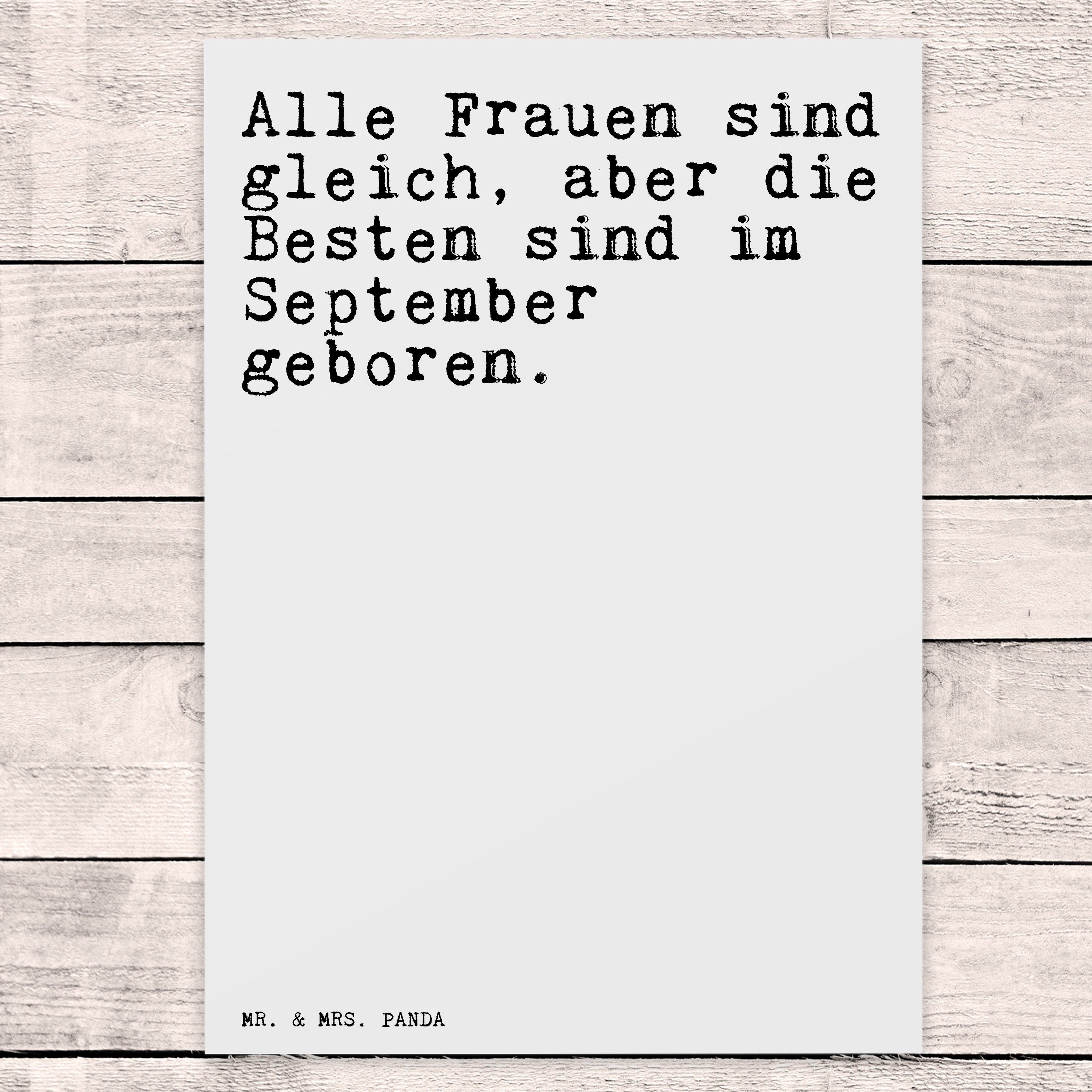 gleich,... sind lustig, - Geschenk, Mrs. Geburtstag, & Alle An Weiß Panda Mr. Postkarte - Frauen