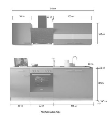RESPEKTA Küche Merle, Breite 210 cm, mit Soft-Close, in exklusiver Konfiguration für OTTO