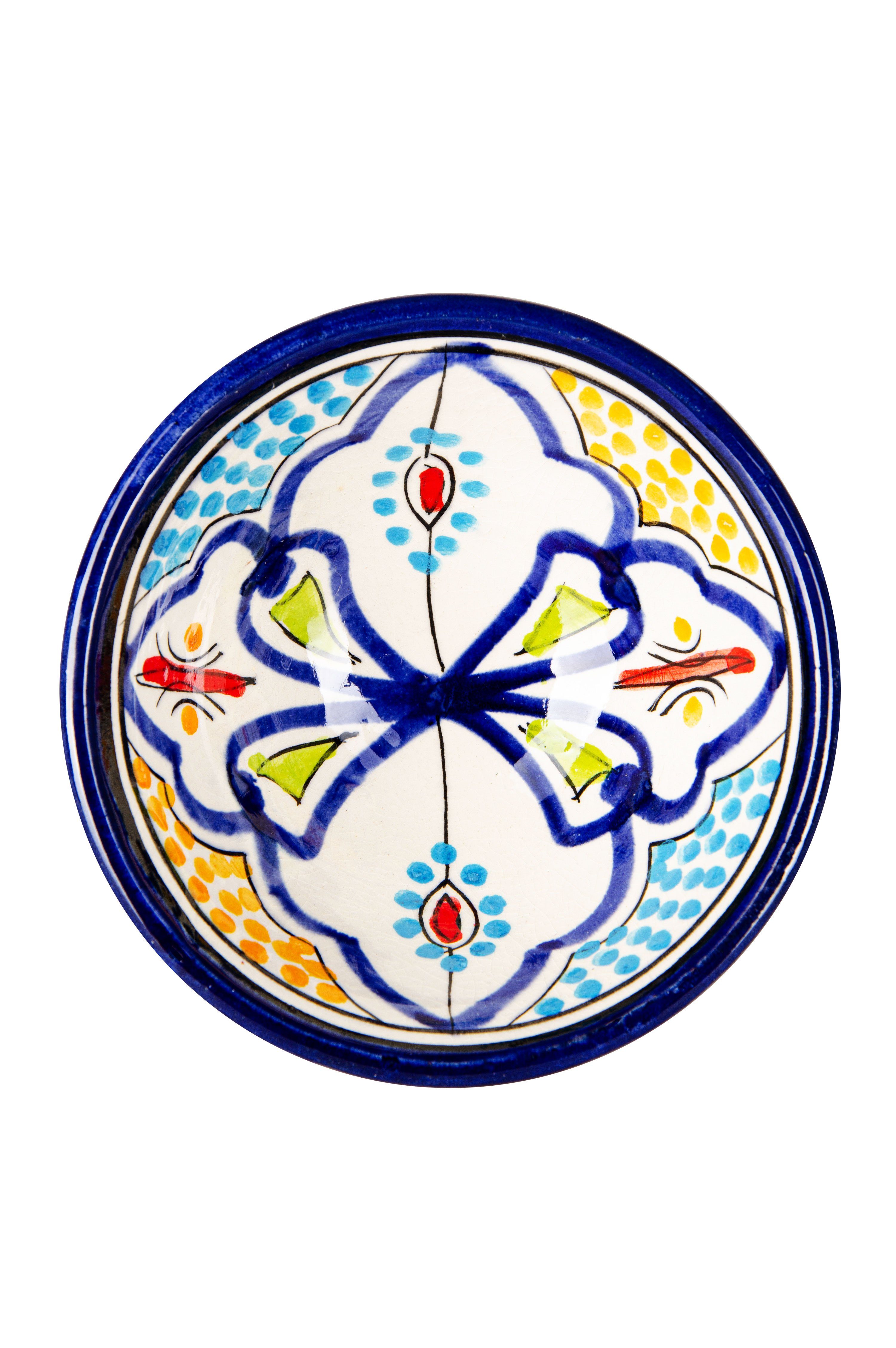 Marrakesch Orient & Mediterran Interior Dipschale Marokkanische Keramikschale Danyan aus Keramik in Mehrfarbig 13 cm, Keramik, (1-tlg), Handarbeit