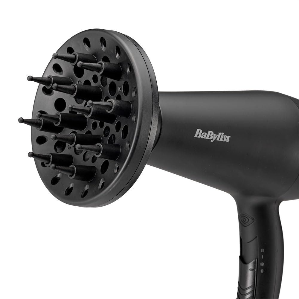 BaByliss Haartrockner D215DE Power Smooth 2000, 2000 Watt Power, Ionentechnologie, Diffusor, Kaltlufttaste
