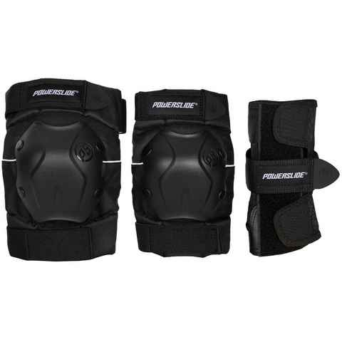 Powerslide Protektoren-Set Standard Black Set (Set, 3-tlg., mit Ellenbogenprotektor, mit Handgelenkprotektor, mit Knieprotektor)