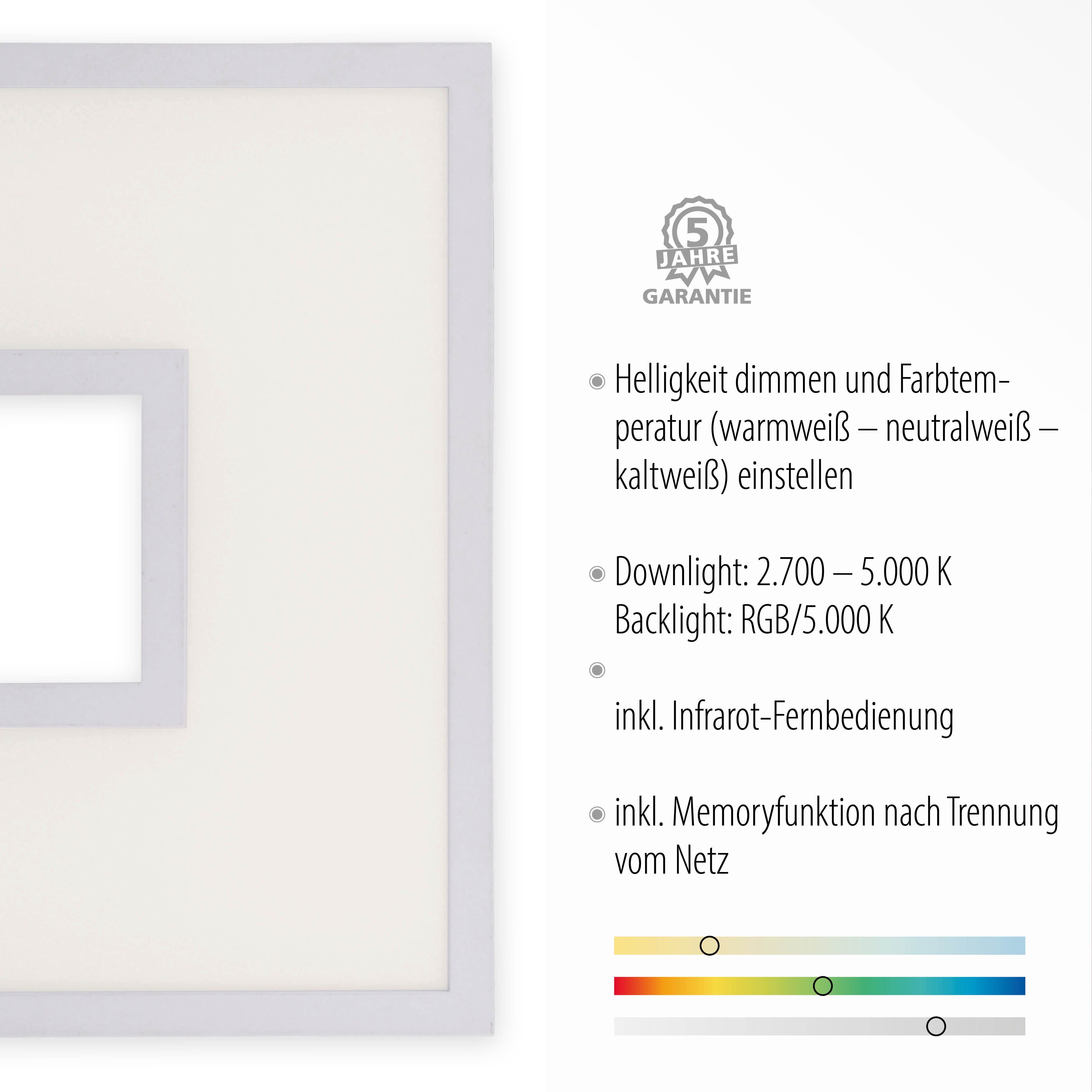 Leuchten Direkt LED Deckenleuchte warmweiß nach fest über Trennung Netz, Memory, Dimmfunktion, Fernbedienung vom dimmbar kaltweiß, RECESS, - LED integriert