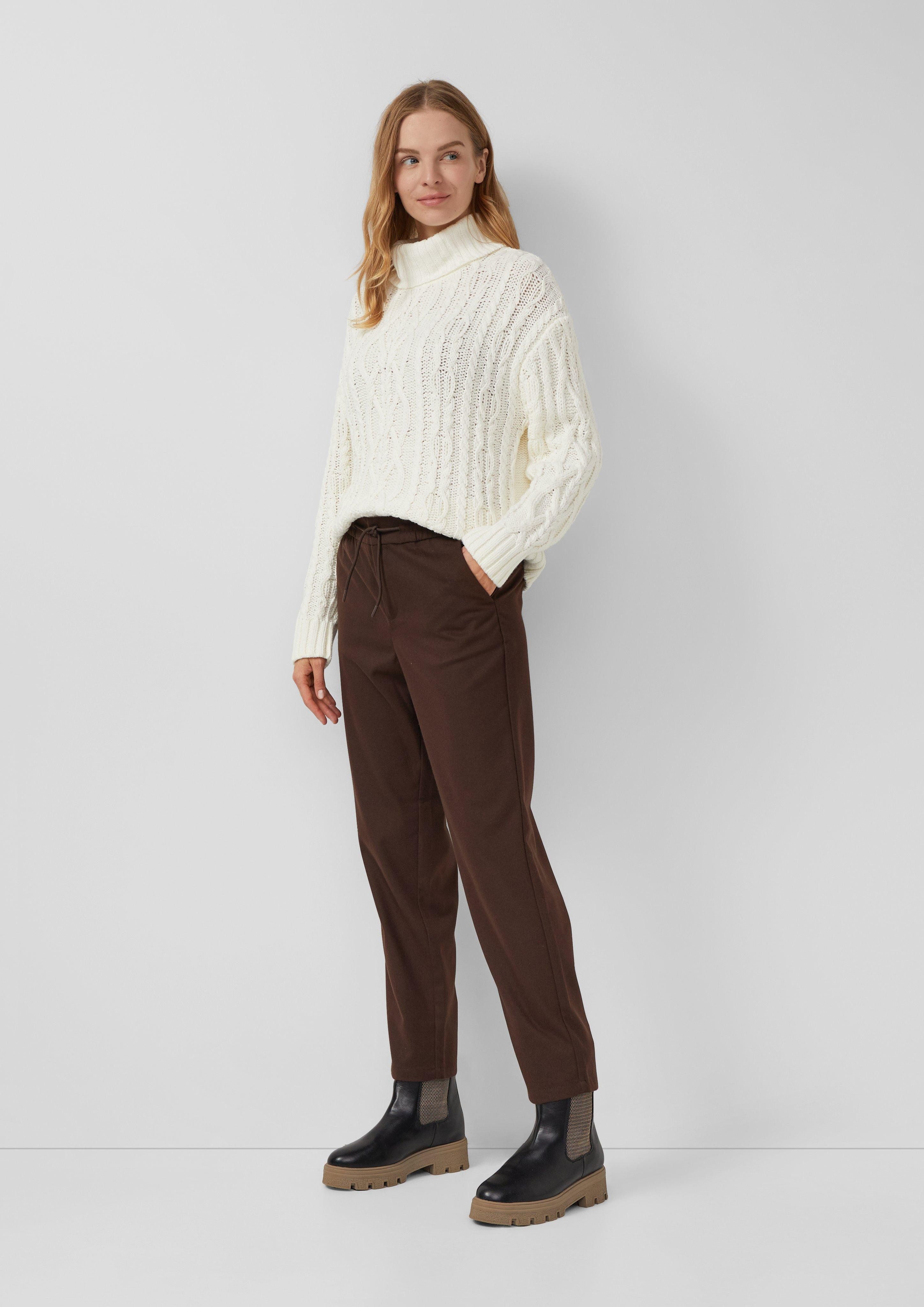 s.Oliver Stoffhose 7/8-Flanell-Hose mit Elastikbund günstig online kaufen