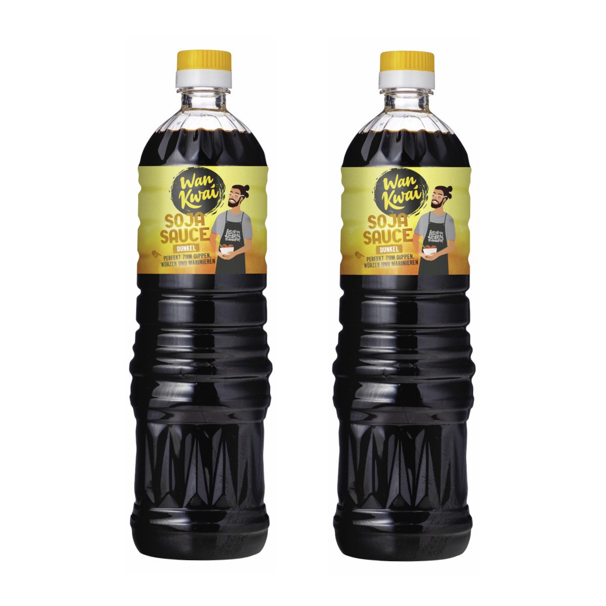 Wan Kwai Grillsauce, Wan Kwai Soja Sauce chinesisch dunkel zum Verfeinern 1000ml 2er Pack