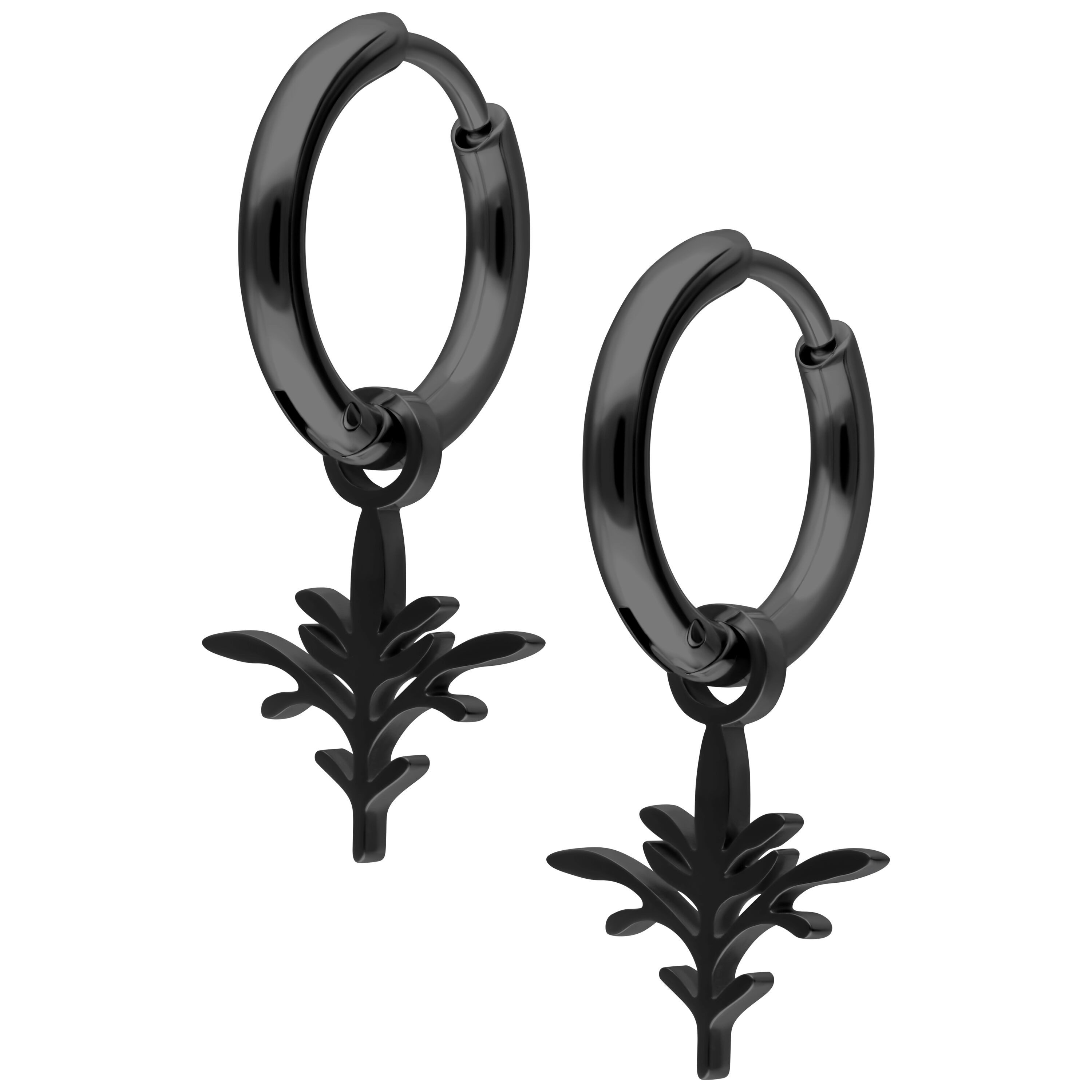 Paar Ohrhänger Mini Branch Hoops Pair - Schwarz
