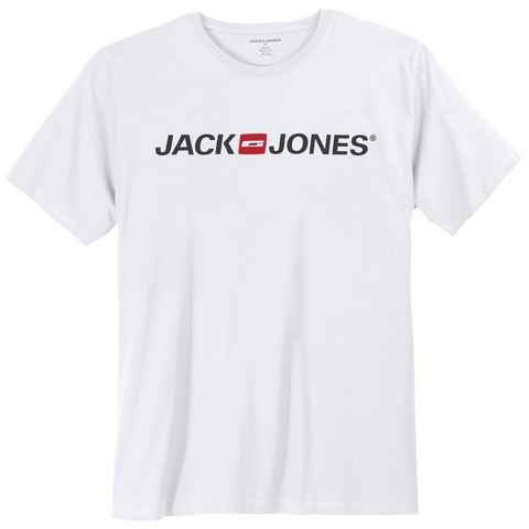 Jack & Jones Rundhalsshirt T-Shirt große Größen Logodruck Jack & Jones weiß