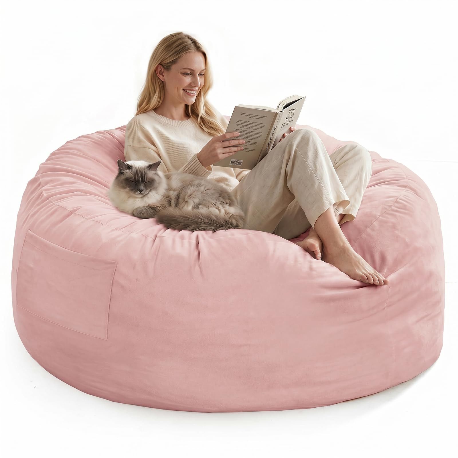 GarveeMore Sitzsack Riesiger 3-in-1 Sitzsack umwandelbar in Sessel und Bett – Bild 2 von 5