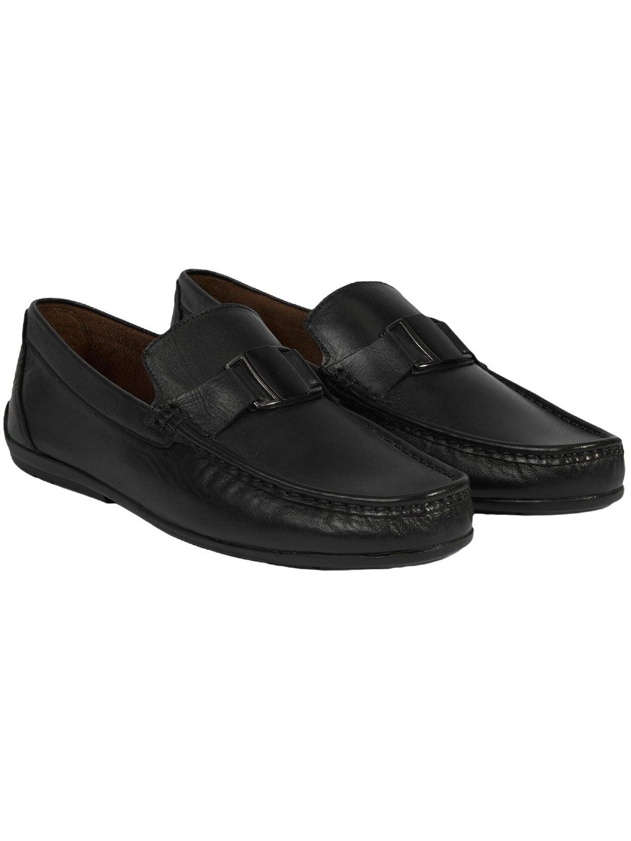 Desa Desa Herren-Slipper – Obermaterial Leder, Textilfutter, flacher Absatz Loafer