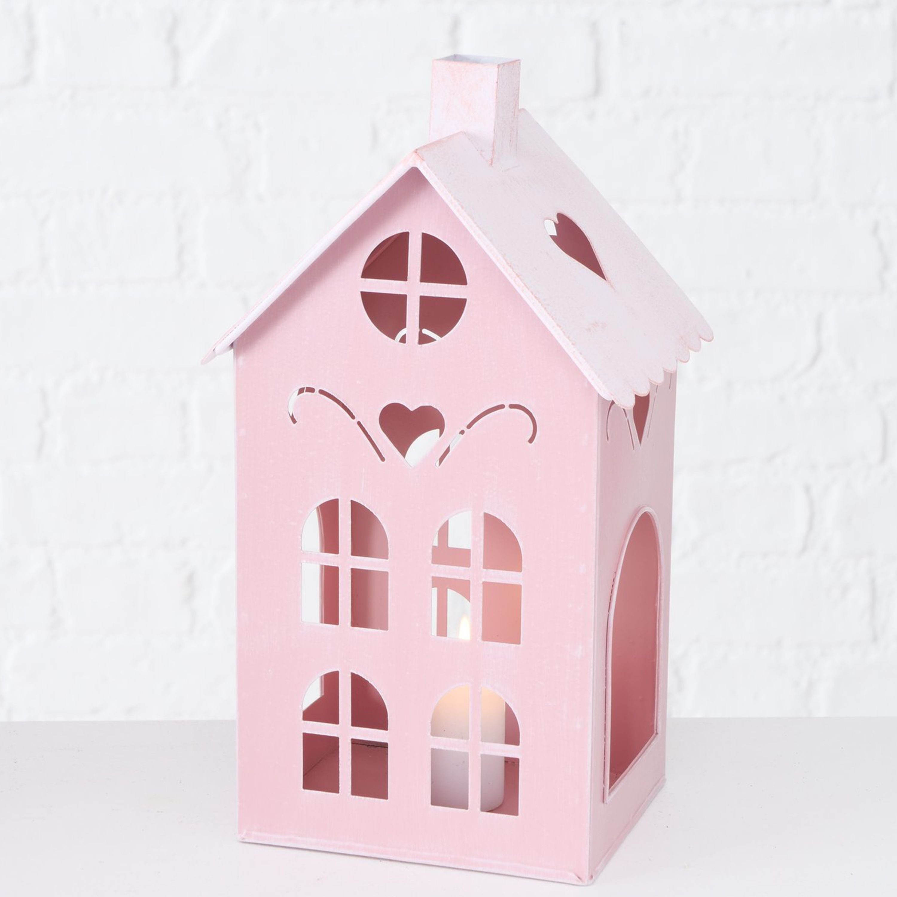 BOLTZE Teelichthalter B. 3tlg. Set Laterne Kufstein rosa aus Metall - 2003807