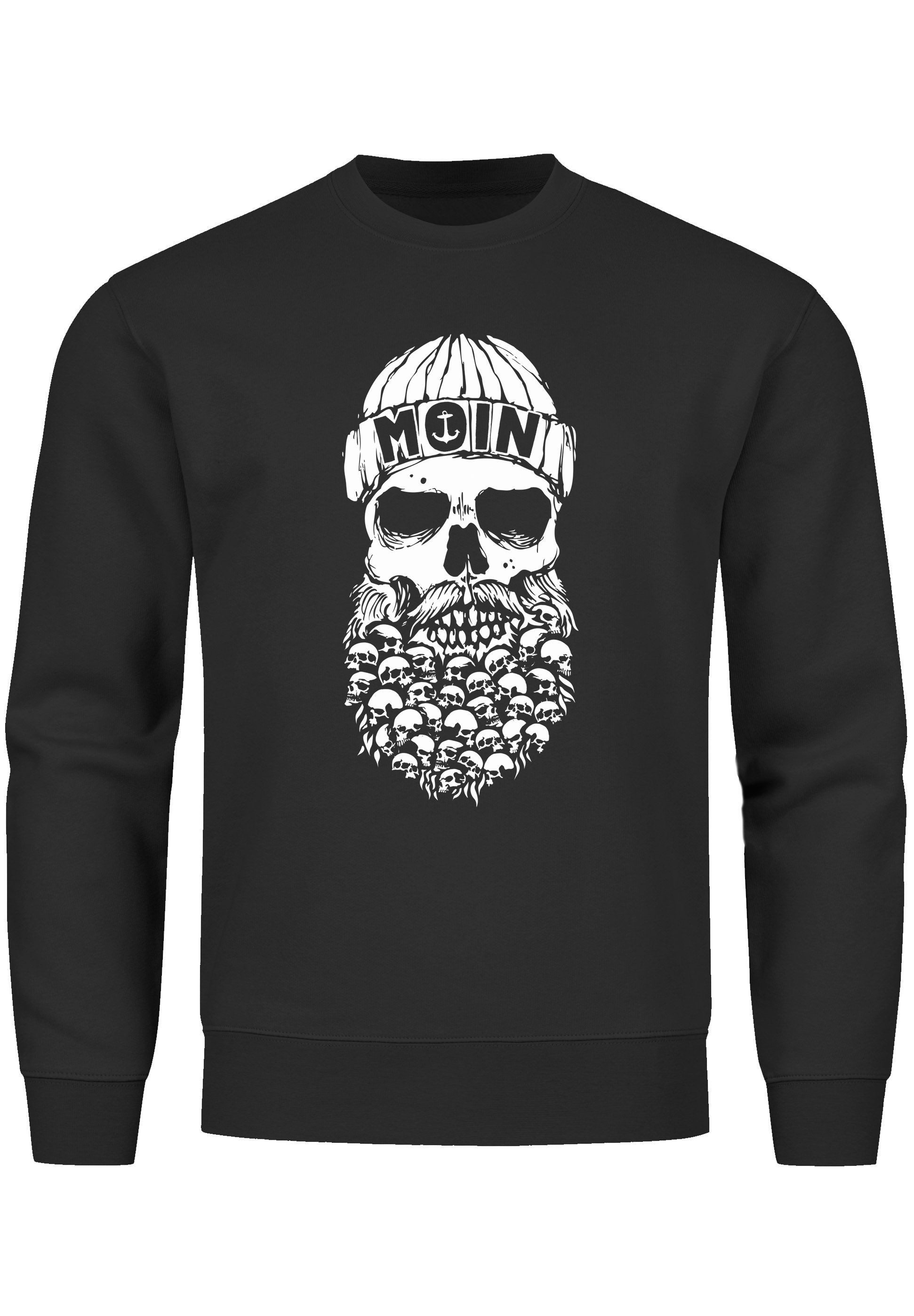 Neverless Sweatshirt Sweatshirt Herren Totenkopf Nordisch Moin Hamburg Dial günstig online kaufen
