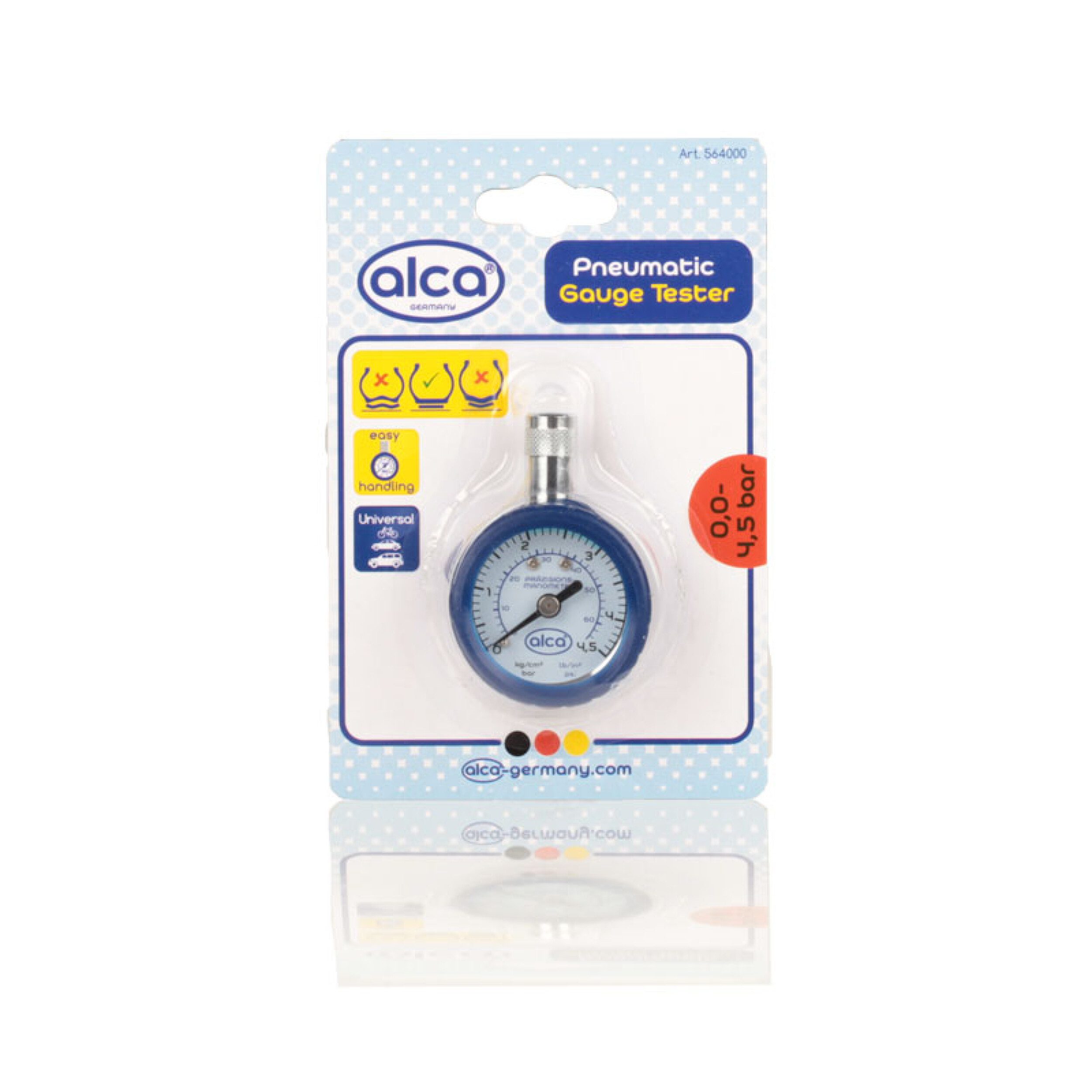 alca Reifendruckkontrollsystem Reifendruckprüfer Luftdruck Manometer bis 4,5 bar Memory Funktion, 1-tlg. von alca