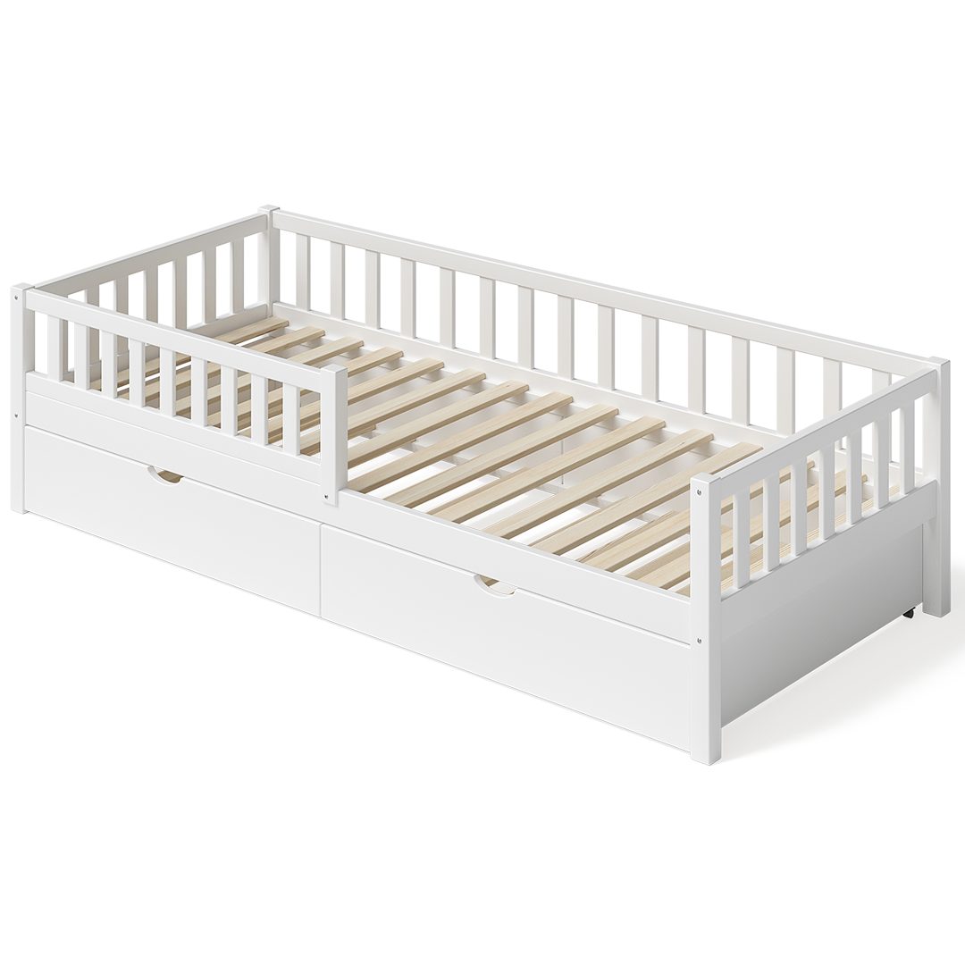 Bellabino Kinderbett Vils mit Lattenrost und Rausfallschutz 90x200 cm (weiß günstig online kaufen