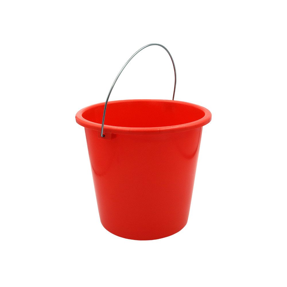KesTek Putzeimer Haushaltseimer mit Metallbügel rot 5 Liter HEM5R