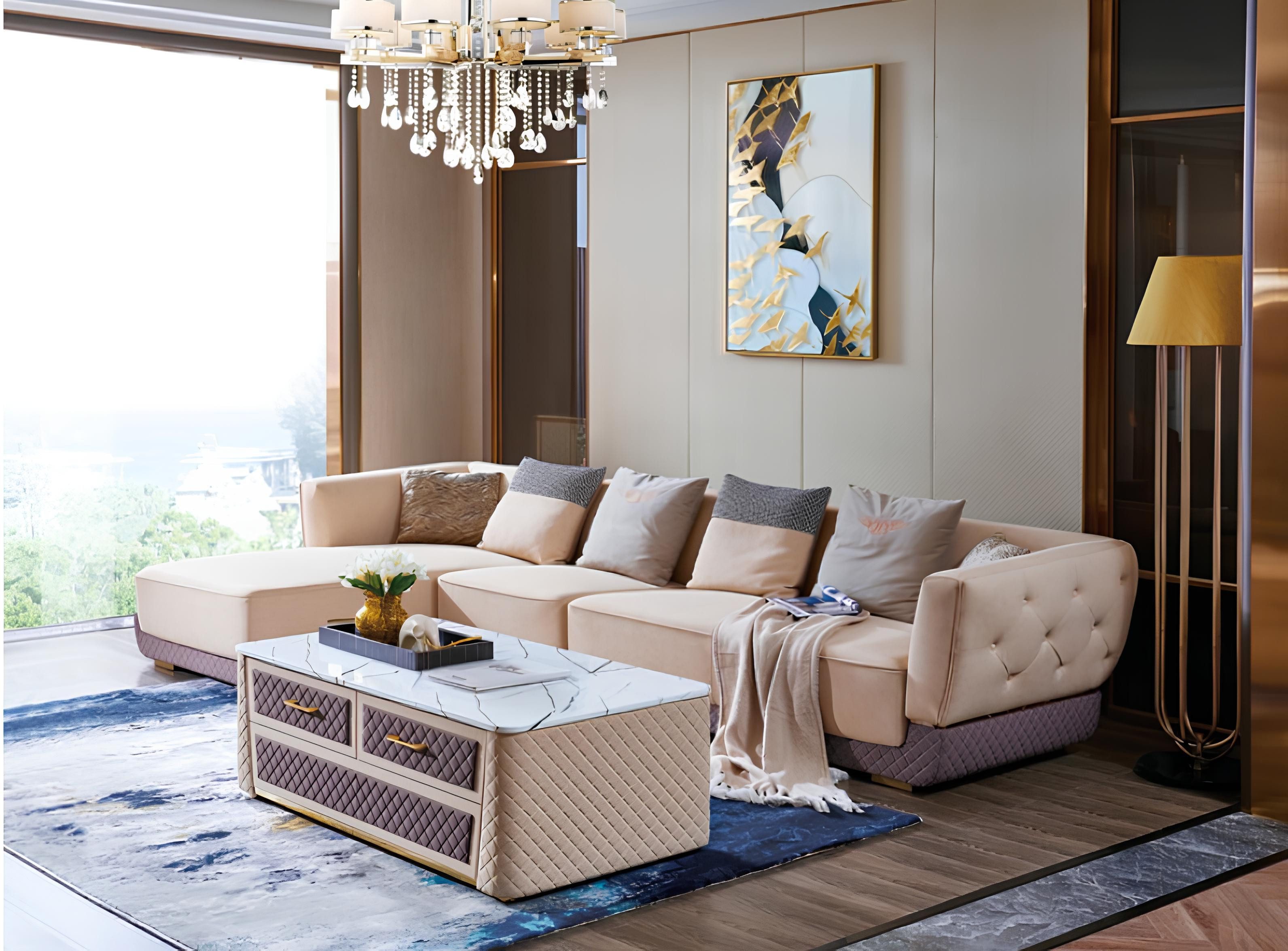 Xlmoebel Ecksofa Sofa mit Ecksitz und Polstern Wohnlandschaft mit 2-teiligem Set, Hergestellt in Europa