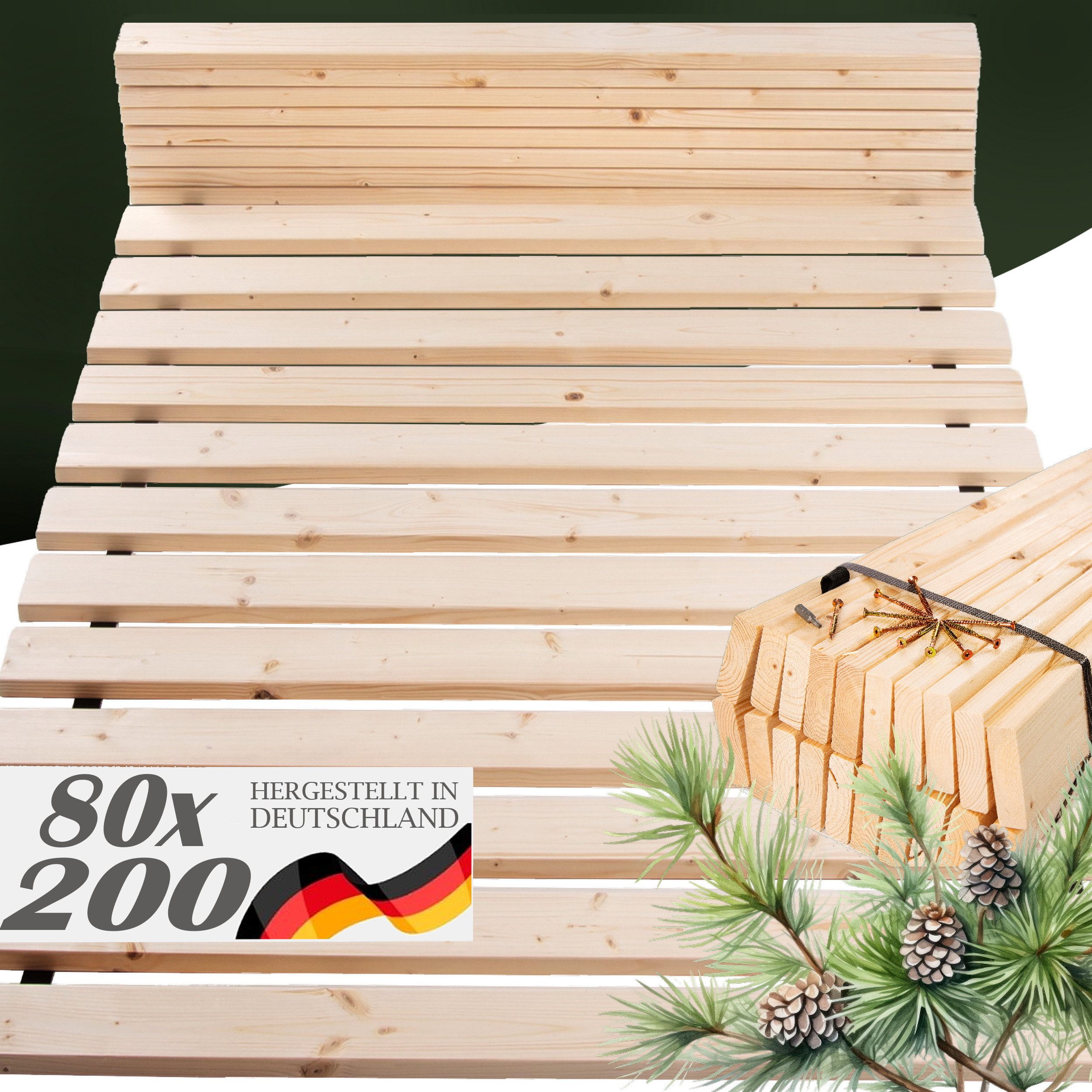 Rollrost Rollrost Lattenrost "Roll-Hansi" Fichte 68x20mm günstig online kaufen