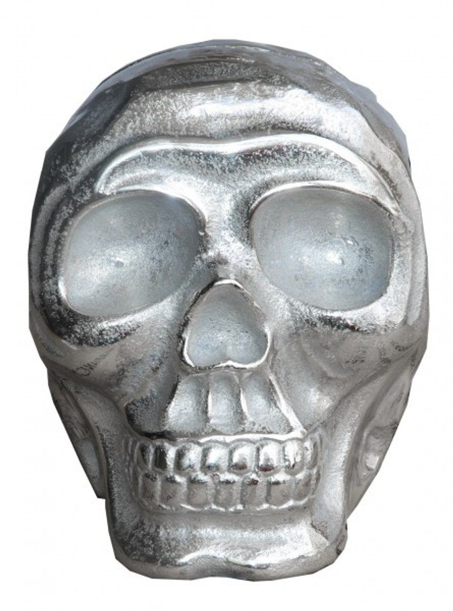 Totenkopf Casa Skull Höhe edle - Casa 9 Breite cm, Designer cm, Tiefe cm, aus vernickelt 13 16,5 Padrino Padrino Aluminium Mod1S silber Dekofigur Skulptur