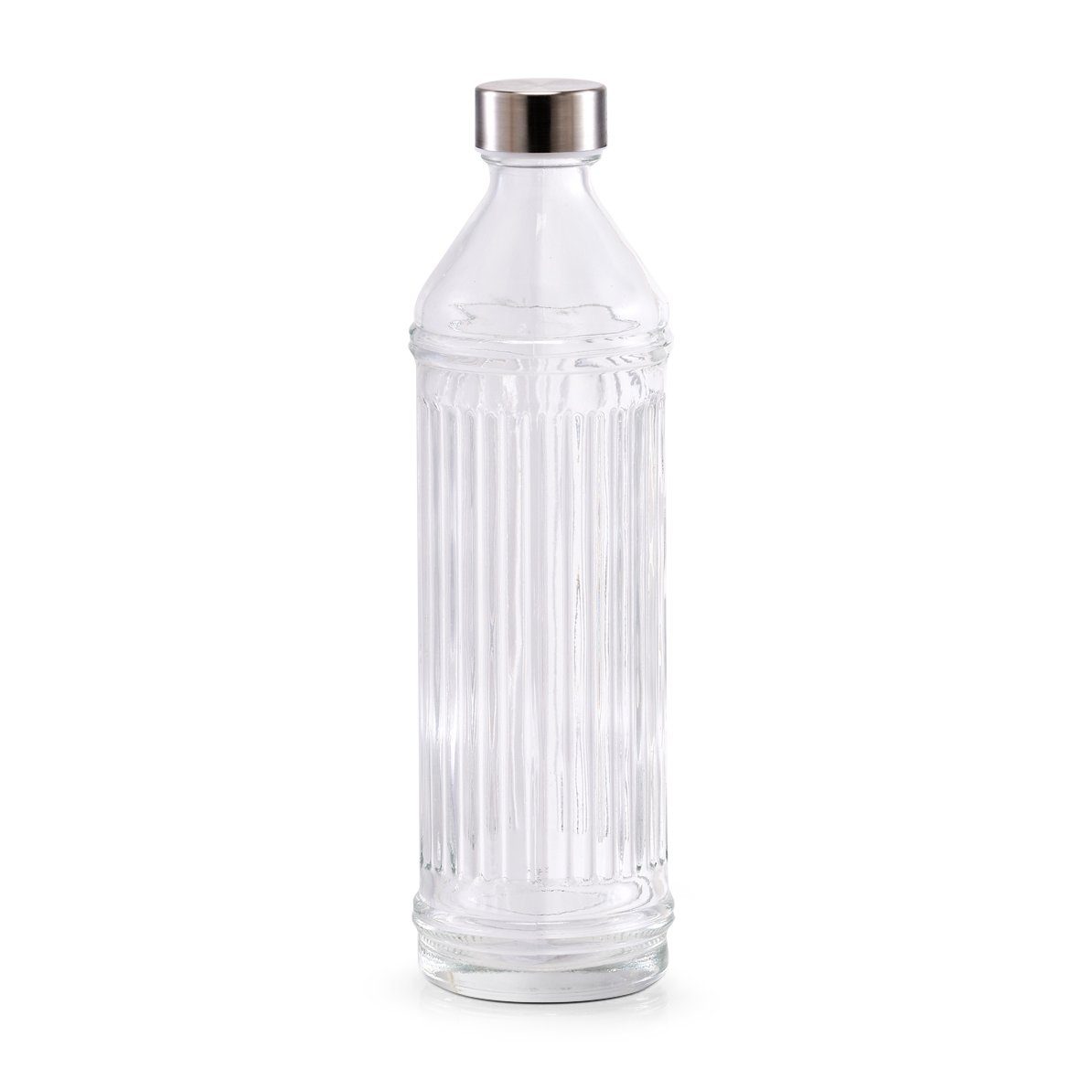 Zeller Present Glas flasche, Glas (soda lime glass) /Edelstahl, 970 ml, (soda lime glass) /Edelstahl, transparent, Ø8,5 x 30 cm