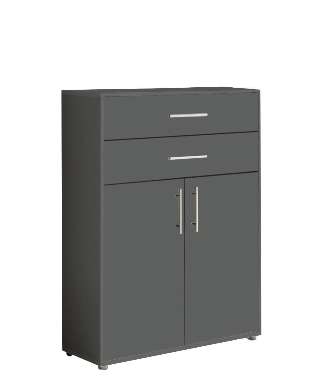 BMG Möbel Aktenschrank BMG Möbel Schubkasten Schrank, 2 Türen in 15 verschiedenen Farben (84,4 x 113,6 x 33 cm) Fronten Matt oder Hochglanz, Made in Germany