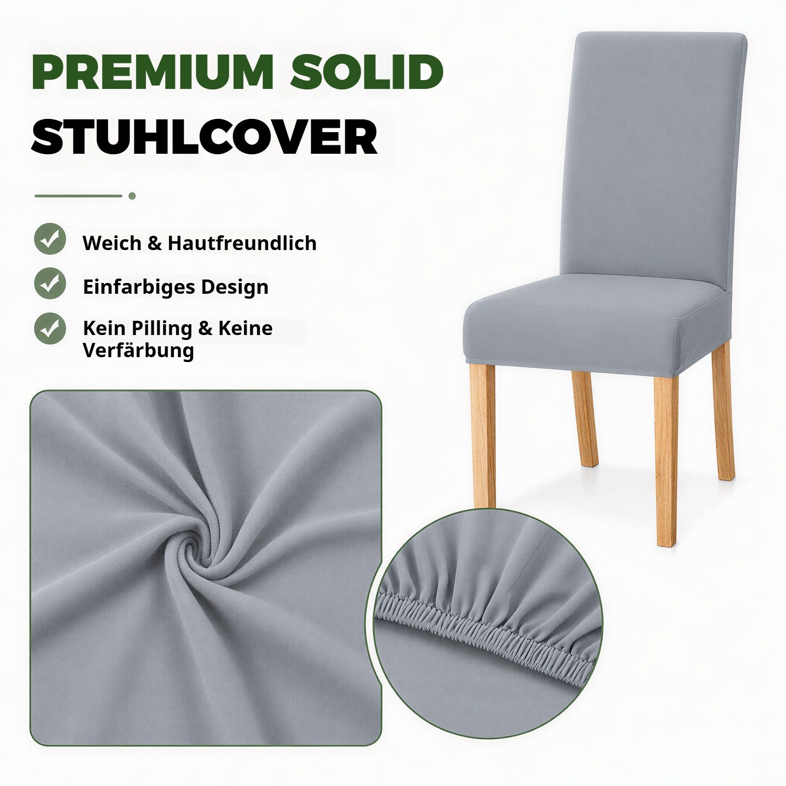 BlingBin Stuhlhusse Stretch Stuhlhussen für Esszimmer, Abnehmbar und Waschbar Stuhlbezüge, Parsons-Stuhlbezüge, Stuhlschutz für Küche, Hotel, Restaurant, Grau – Bild 4 von 5