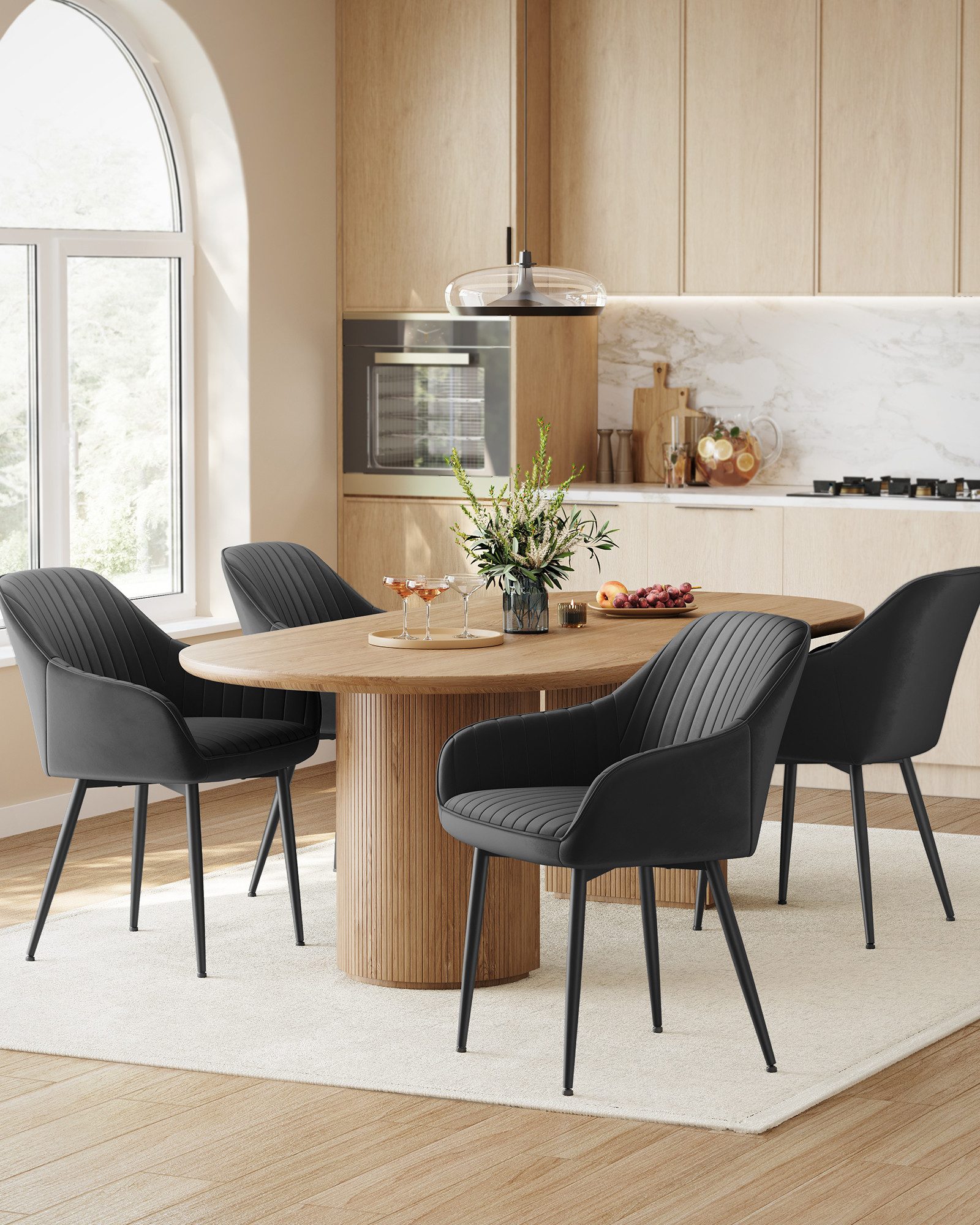 SONGMICS Esszimmerstuhl (1 St), Polsterstuhl mit Metallbeine, Samt, für Sch günstig online kaufen