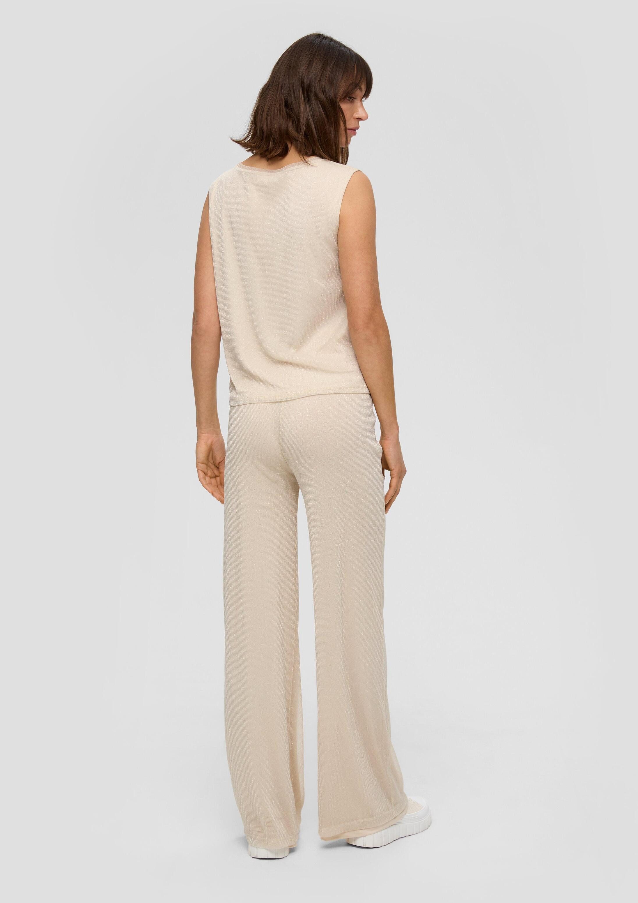 s.Oliver Chinos Hose Regular: Wide-Leg-Hose in Glitzer-Optik
