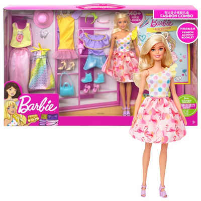 Barbie Anziehpuppe XXL Fashion Mode Spiel-Set Barbie Mattel Puppe und Kleidung