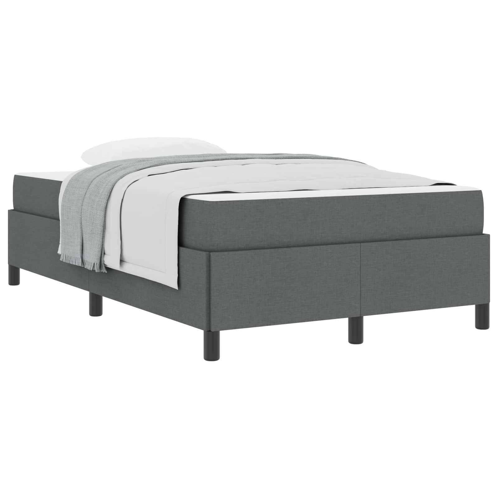 Bett Boxspringbett Dunkelgrau 120 x 190 cm Stoff