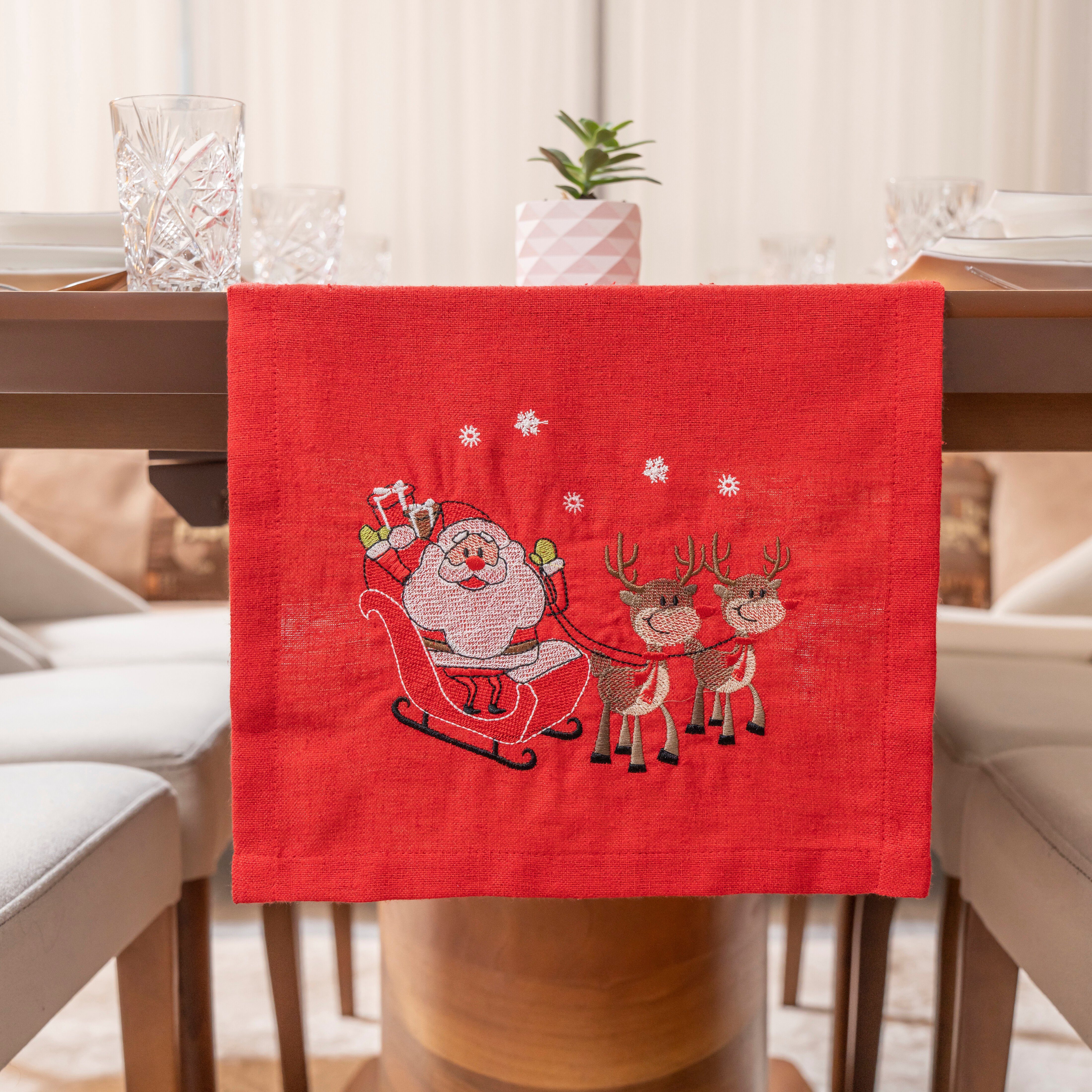 Simurq Tischläufer Leinenoptik - Lotuseffekt, Wasserabweisende & Abwaschbar günstig online kaufen