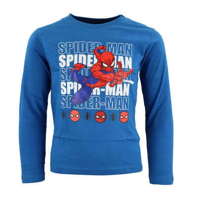 MARVEL Langarmshirt Spiderman Kinder Langarm T-Shirt Gr. 104 bis 134, 100% Baumwolle