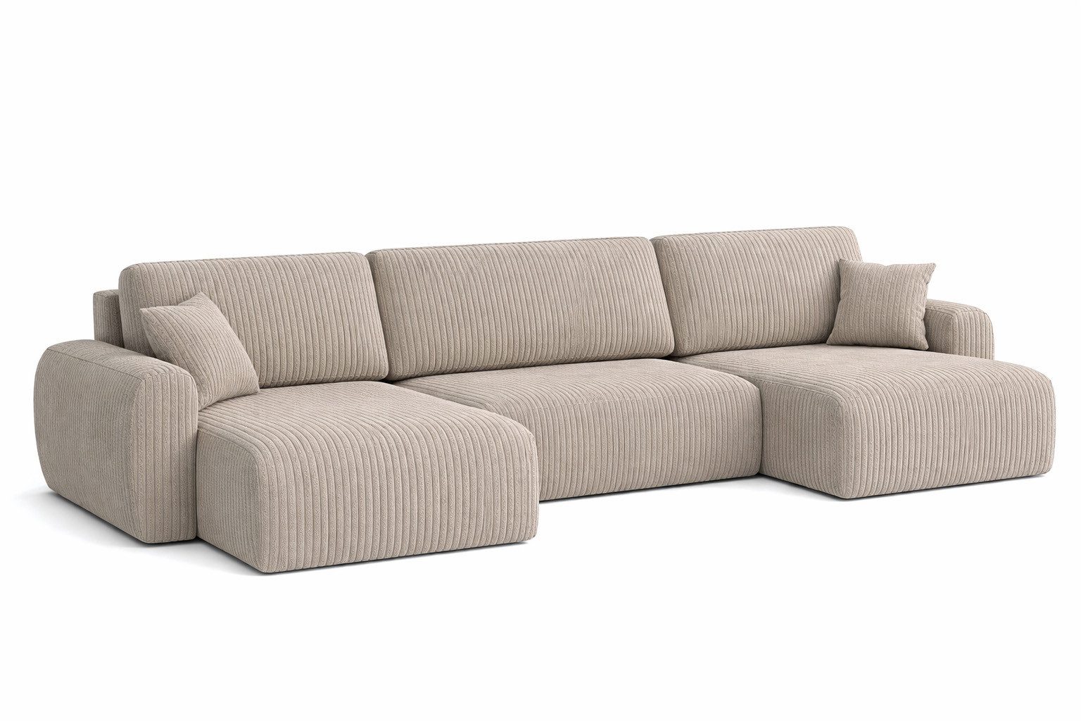 Kaiser Möbel Ecksofa mit Schlaffunktion und Bettkasten Ariel UXL aus Cordstoff Poso, U-Form,pflegeleichter Cordstoff,hoher Sitzkomfort