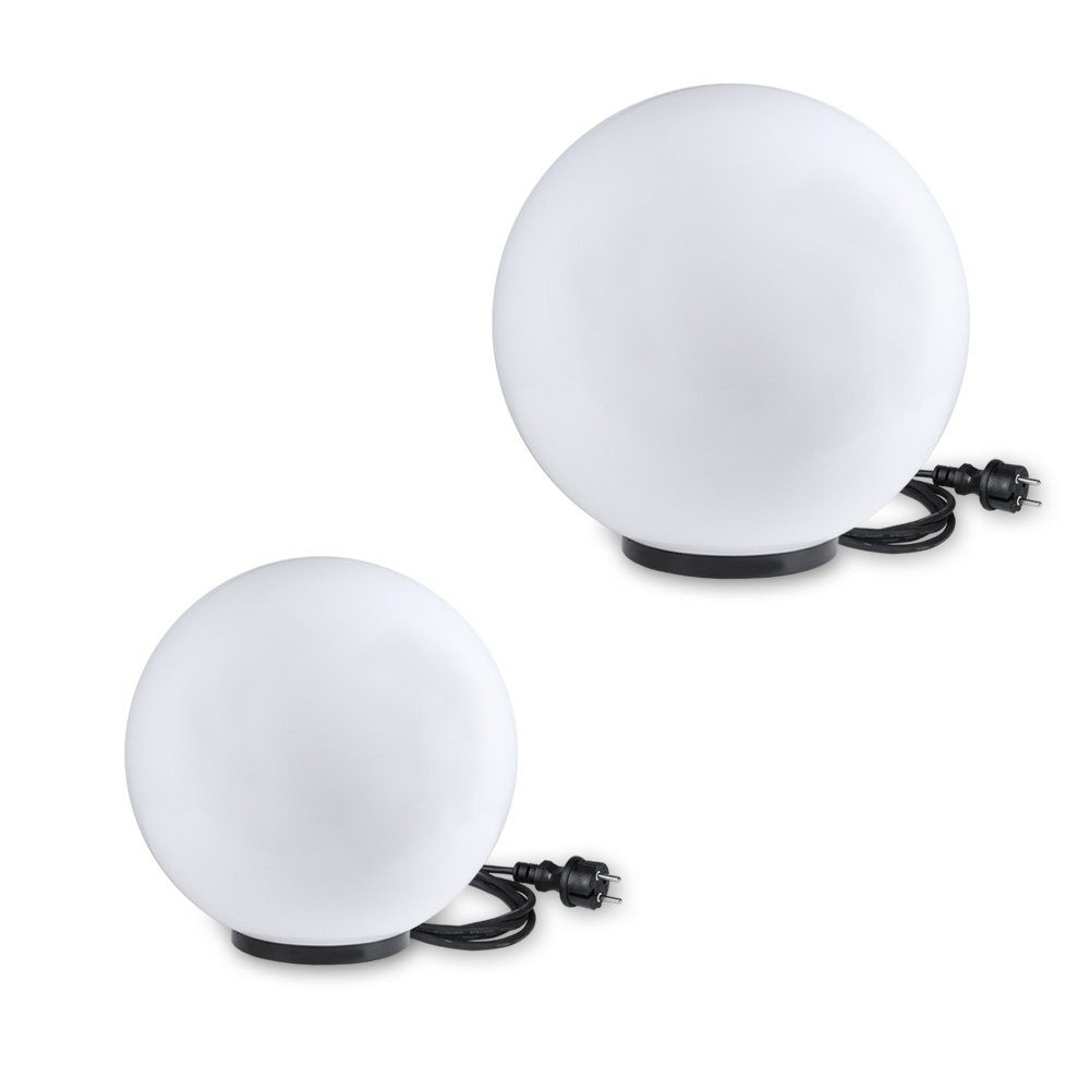 Home4Living Kugelleuchte Kugellampe 2er Set 30/40cm weiß E27 inkl. 3m Anschlußkabel, ohne Leuchtmittel, Dekorativ