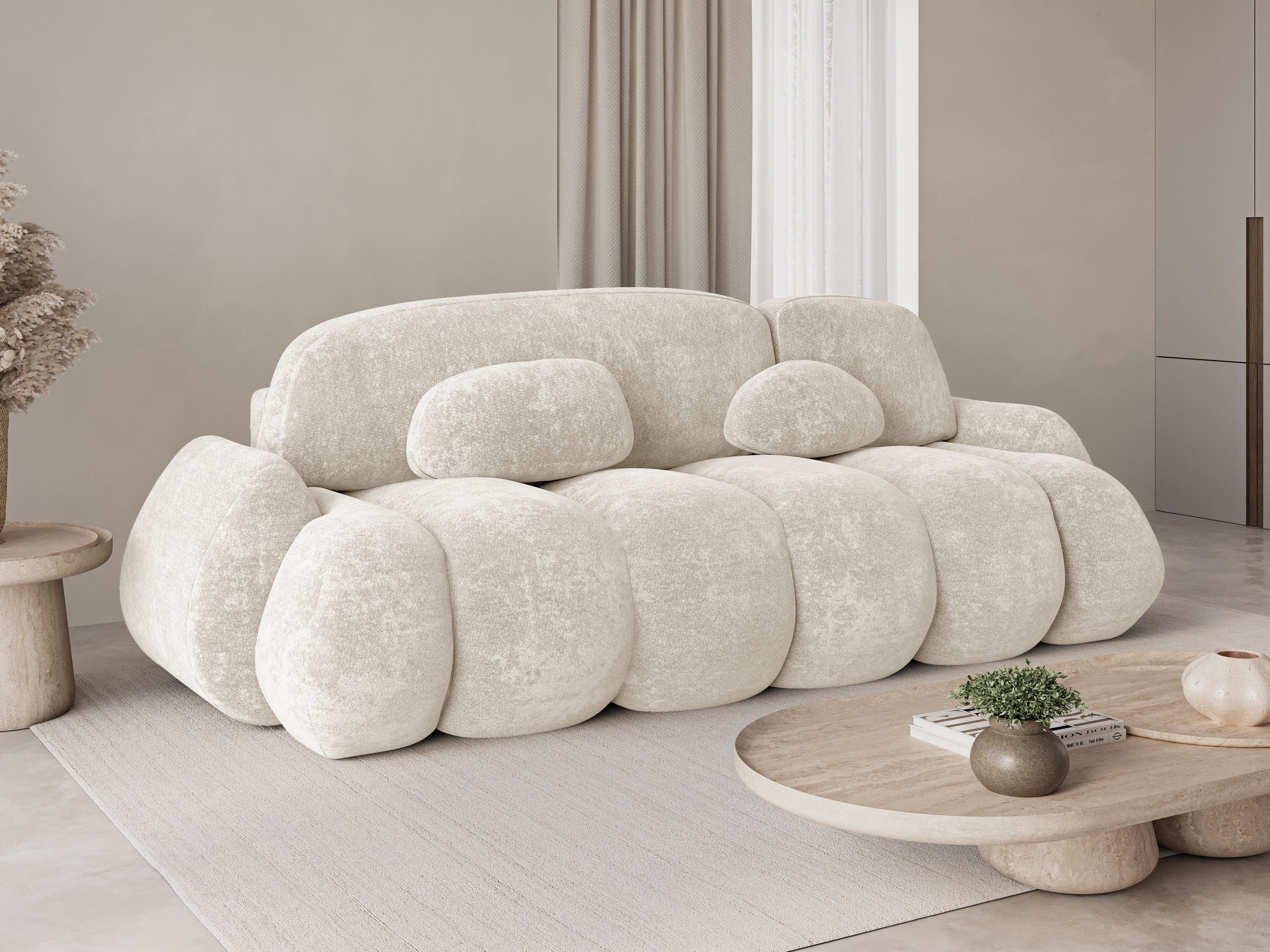 MOEBLO Schlafsofa STONE, Sitzer Sofa mit Schlaffunktion & Komfortpolsterung – Modernes Schlafsofa mit Bettkasten & Zierkissen, Couch Polstermöbel Sitzmöbel Wohnzimmermöbel 3-Sitzer-Sofa Stoffsofa für Wohnzimmer, (BxHxT): 270 x 103 x 113 cm