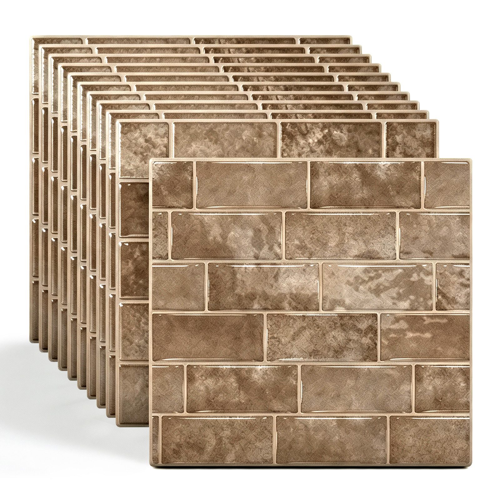 FANNOU Wandpaneel Selbstklebend, 10 Stück Wandtapete, PVC Wandaufkleber Wasserdicht, 0,05 qm, 30x22cm Wall Panel für Wohnzimmer, Küche, Badezimmer