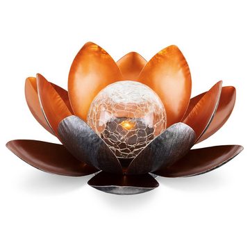 Navaris LED Gartenleuchte LED Solar Lotus Laterne - warmweiß wiederaufladbar - Lotusblüte