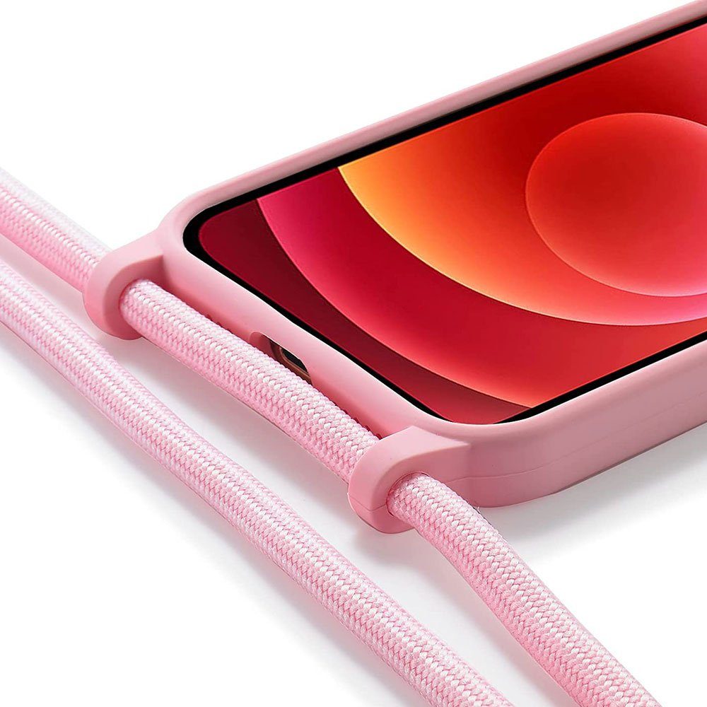 FITSU Handyhülle Handykette für Apple iPhone Hülle mit Band Handyband Case zum Umhängen, Hülle für iPhone 12 Pro, 12, 12 Mini, SE 2022, 11, XS, XR, X, 8, 7, 6