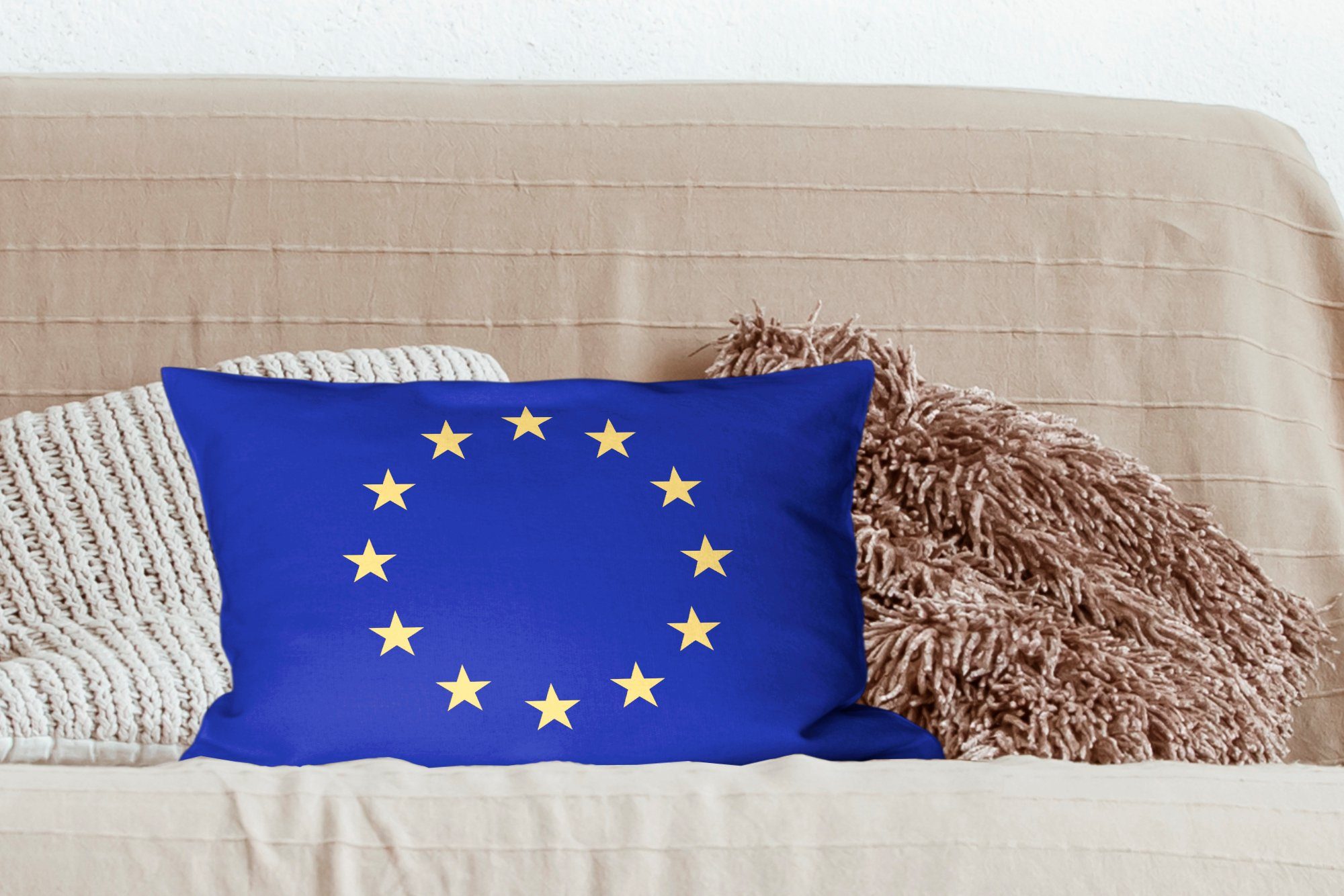 MuchoWow Flagge Wohzimmer Dekokissen Schlafzimmer Dekoration, Zierkissen, Europäische Dekokissen mit Flagge, Füllung, -