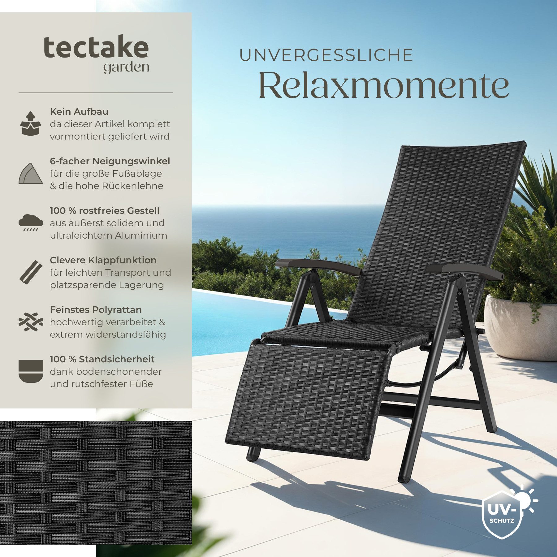 tectake Rattanstuhl Korbstuhl Brisbane klappbar mit günstig online kaufen