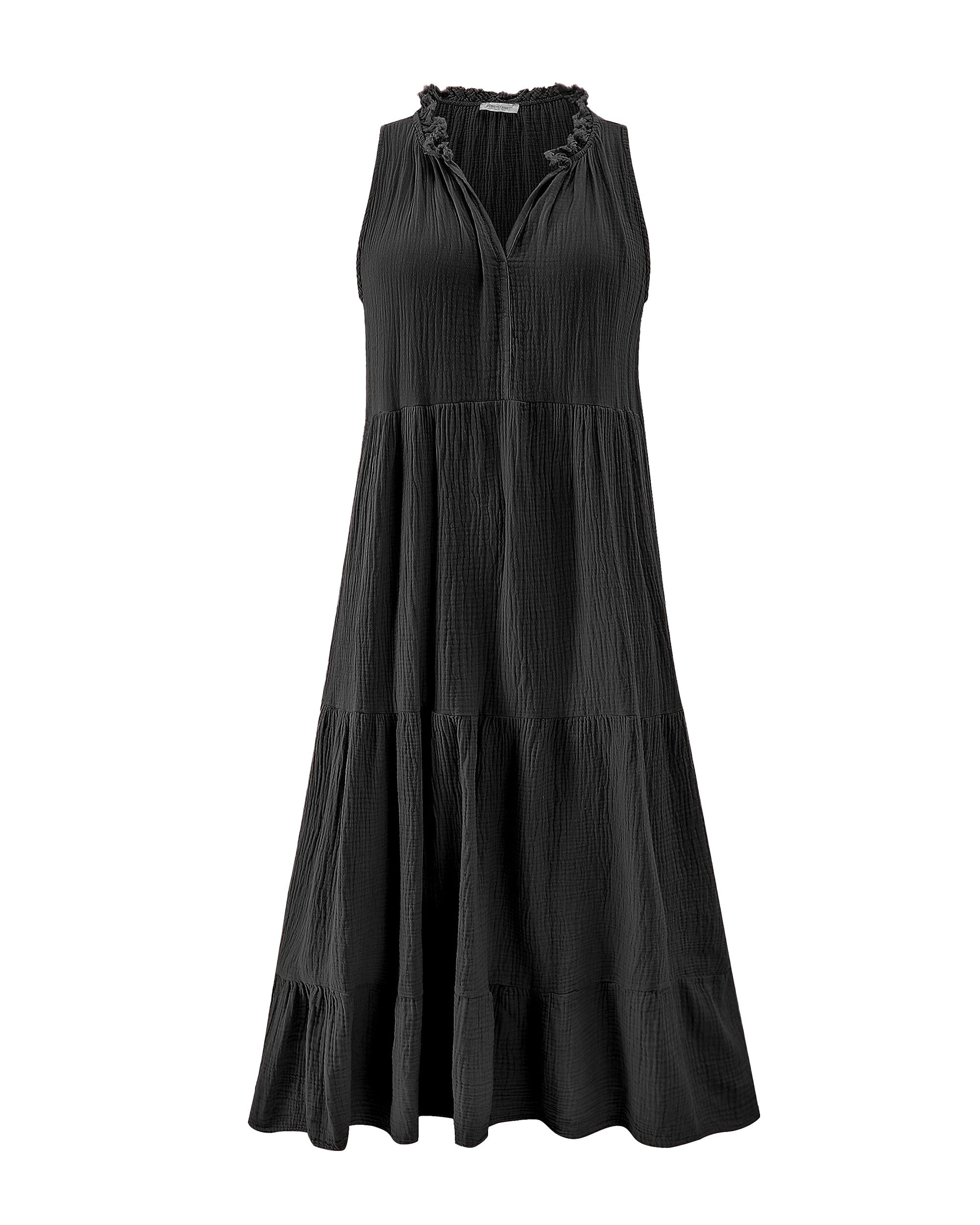 SASSYCLASSY Maxikleid Langes Musselin Kleid mit günstig online kaufen