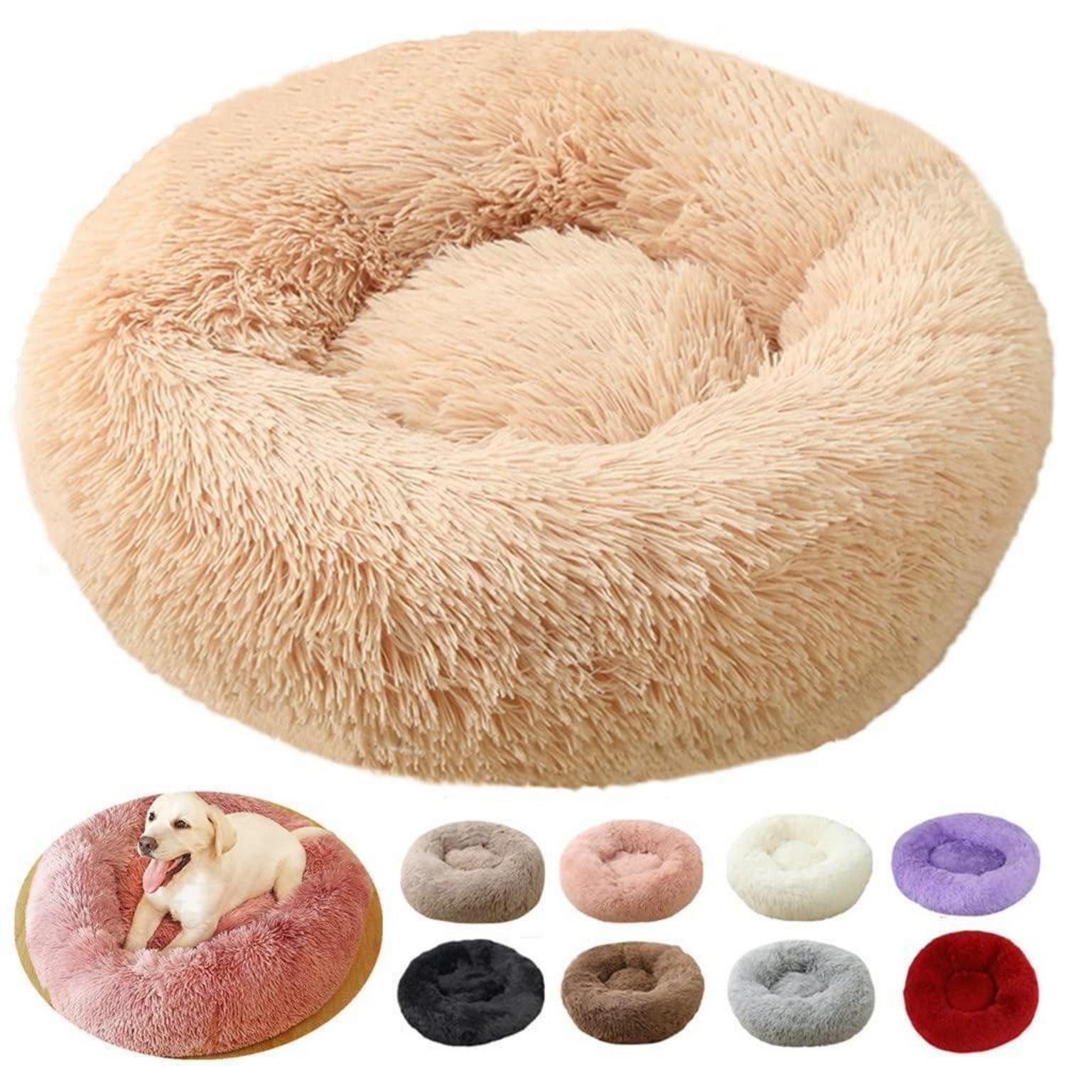 LuxusKollektion Hundebett Hundebett Flauschig Rund 60cm Gelb