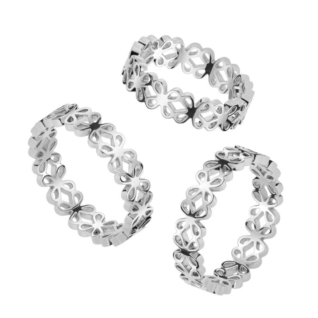 BUNGSA Fingerring 57 (18.1) Ring Ewigkeits-Blumen aus Edelstahl Damen (1 Ring, 1-tlg), Damen