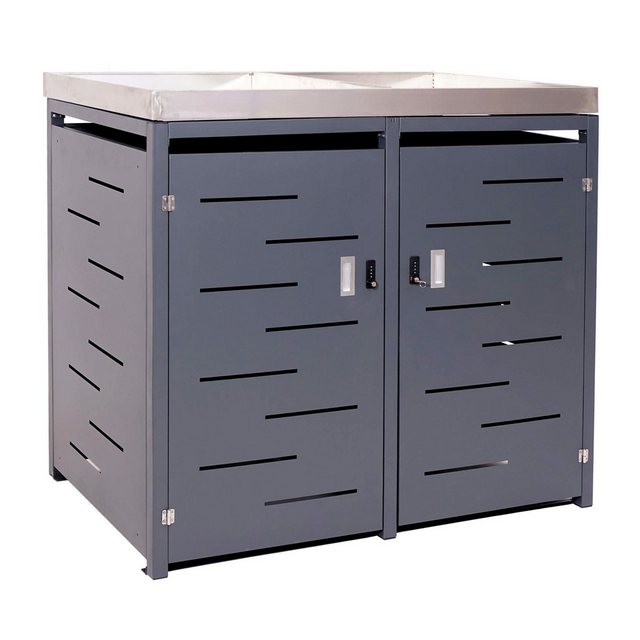 MCW Mülltonnenbox “MCW-H40-2”, Für Mülltonnen mit 80 bis 240 Liter Fassungsvermögen, abschließbar, erweiterbar