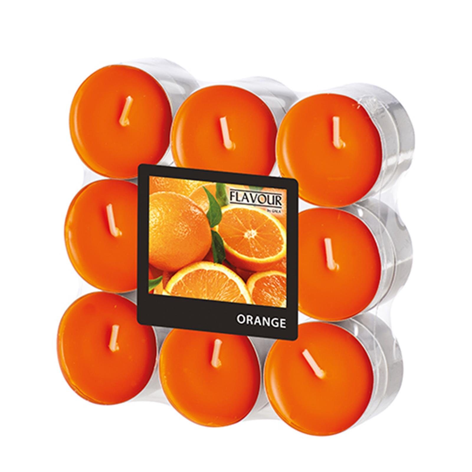 Gala Kerzen Duftkerze 18 "Flavour by GALA" Duftlichte Ø 37,5 mm · 16,6 mm orange - Orange