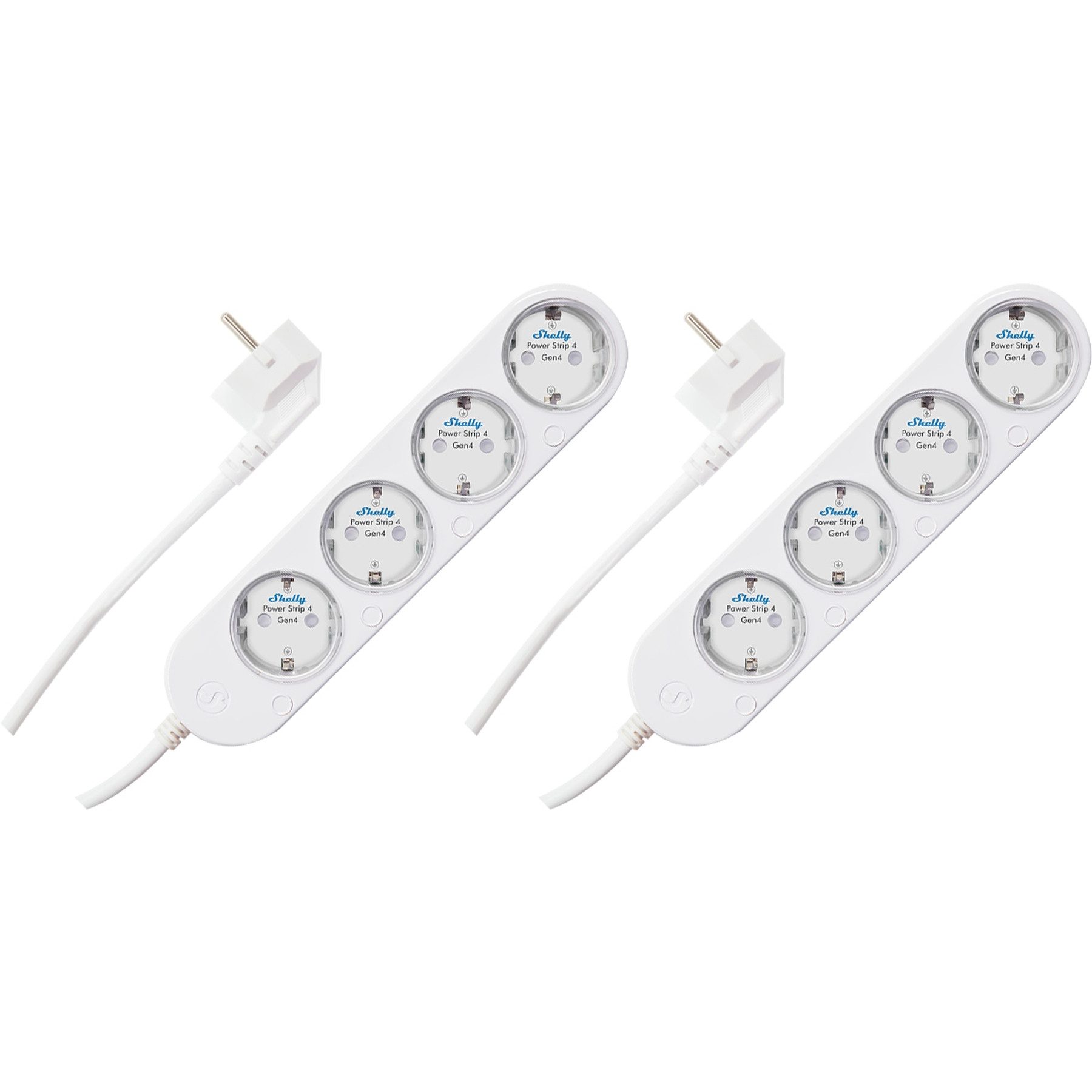 Shelly SHELLY Power Strip 4 Gen4, 4-fach Розеткиleiste, weiß, WiFi Smarte Vierfach-Steckdosenleiste