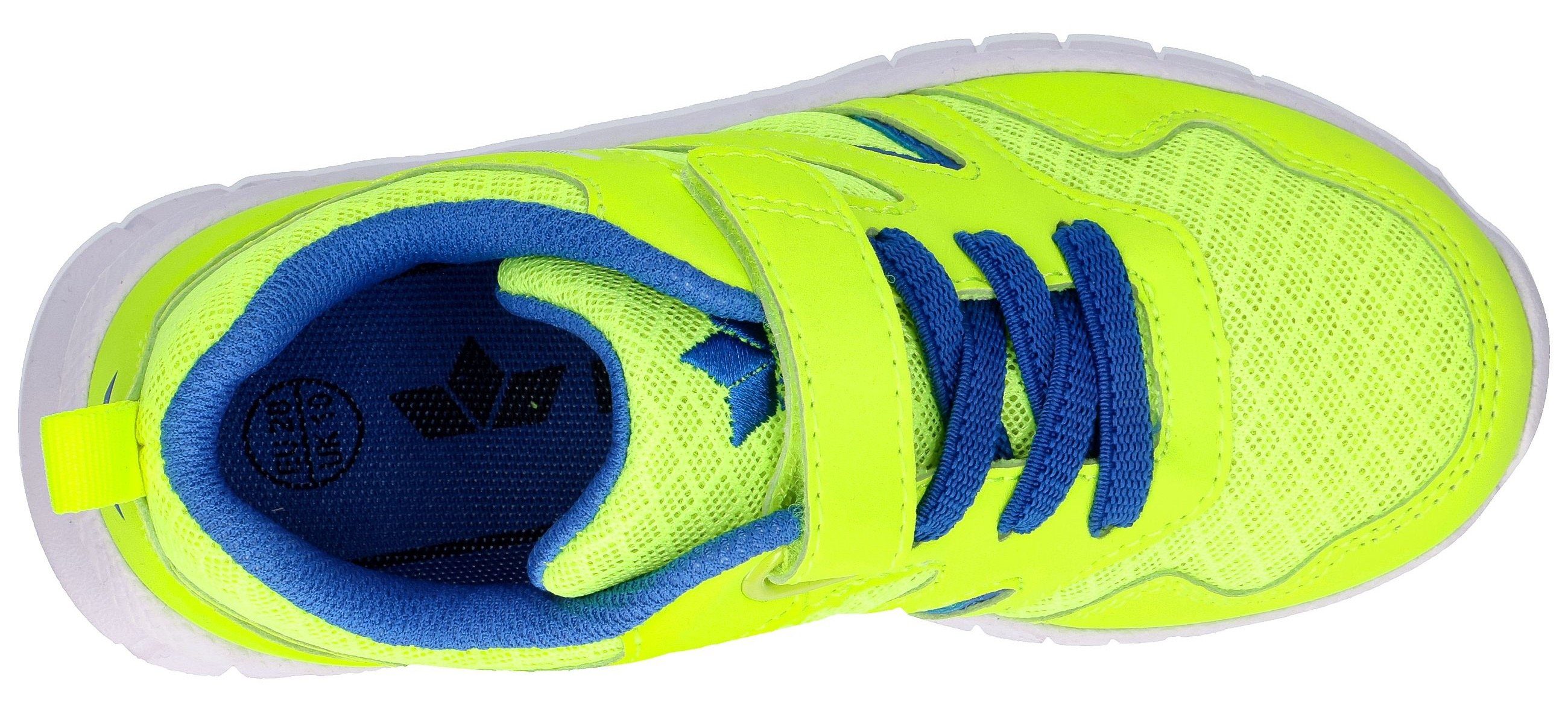 Sneaker Lico mit Gummizug VS Klettriegel SKIP und lemon/blau