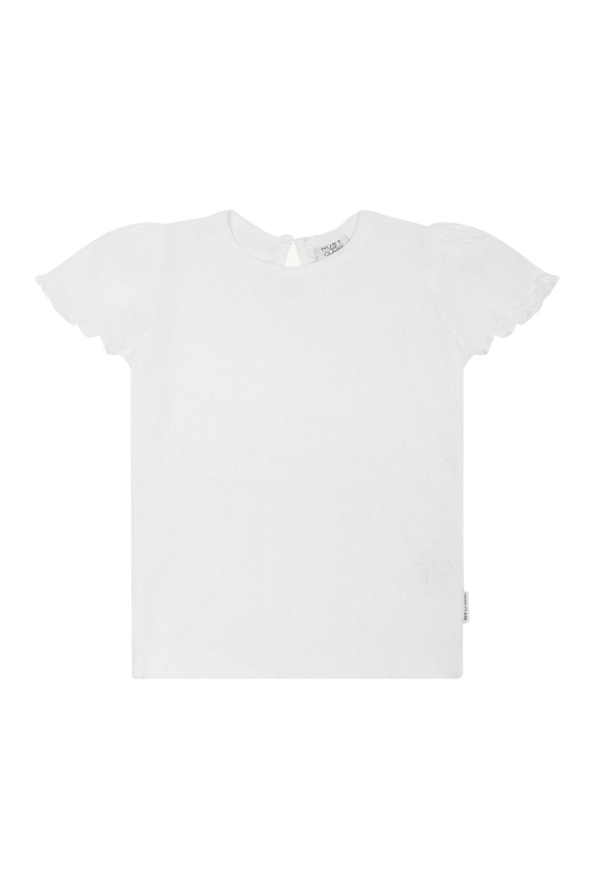 Hust & Claire T-Shirt HCAlma Basic (1-tlg) Hust & Claire Mädchen Pointelle Shirt Weiß