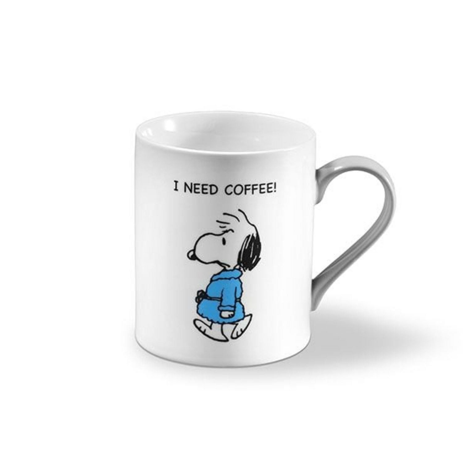 Tasse Snoopy Kaffeebecher ""I Need Coffee"", Fine-Bone-China-Porzellan