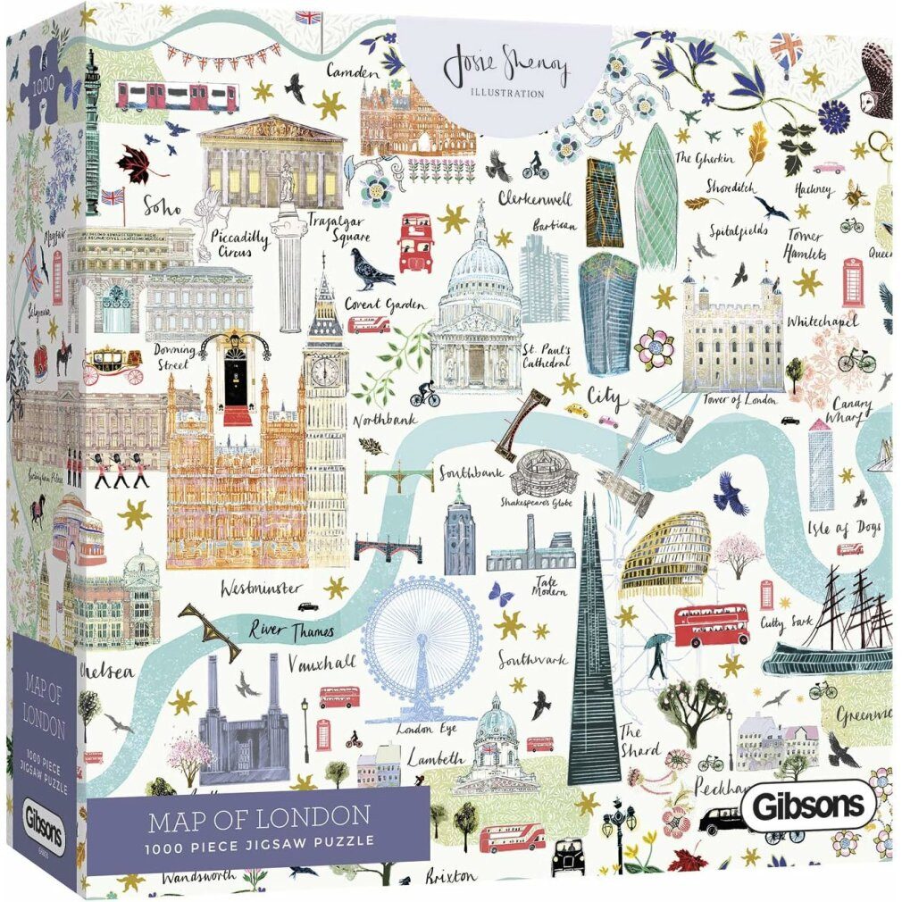 GIBSONS Puzzle Puzzle Karte von London 1000 Teile, Puzzleteile